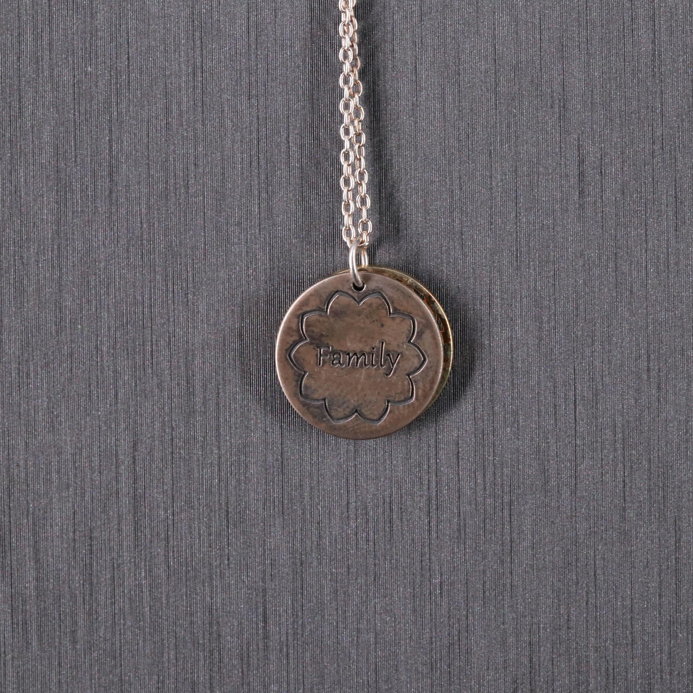 Sterling Curb Chain Family Necklace