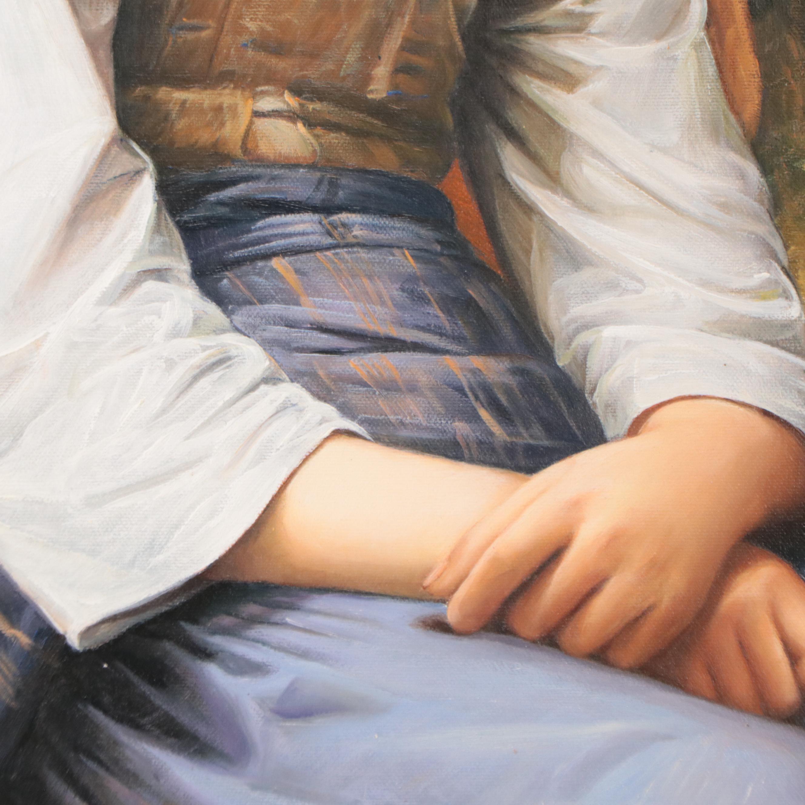 Oil Painting After William-Adolphe Bouguereau "Meditation"