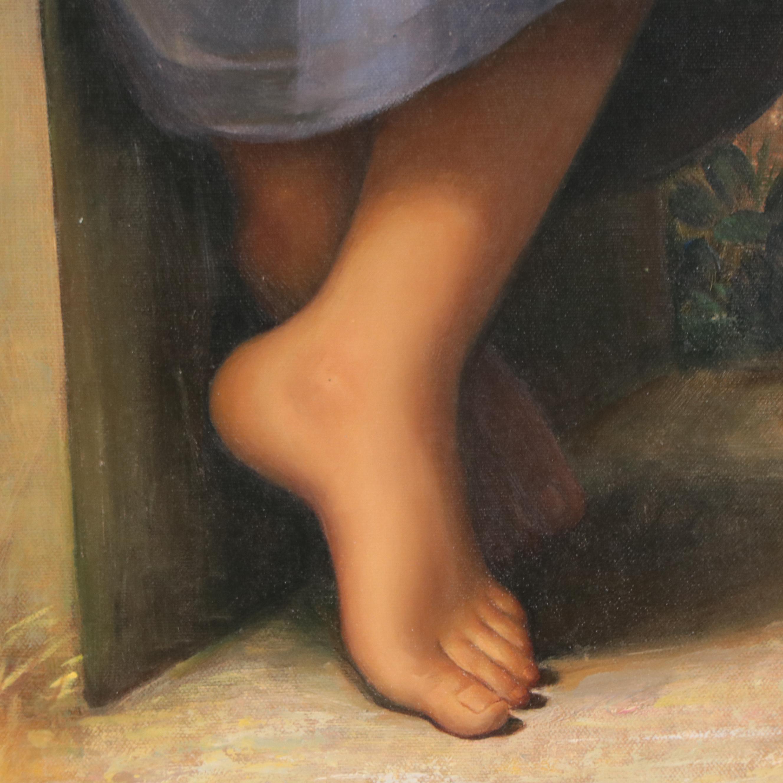 Oil Painting After William-Adolphe Bouguereau "Meditation"