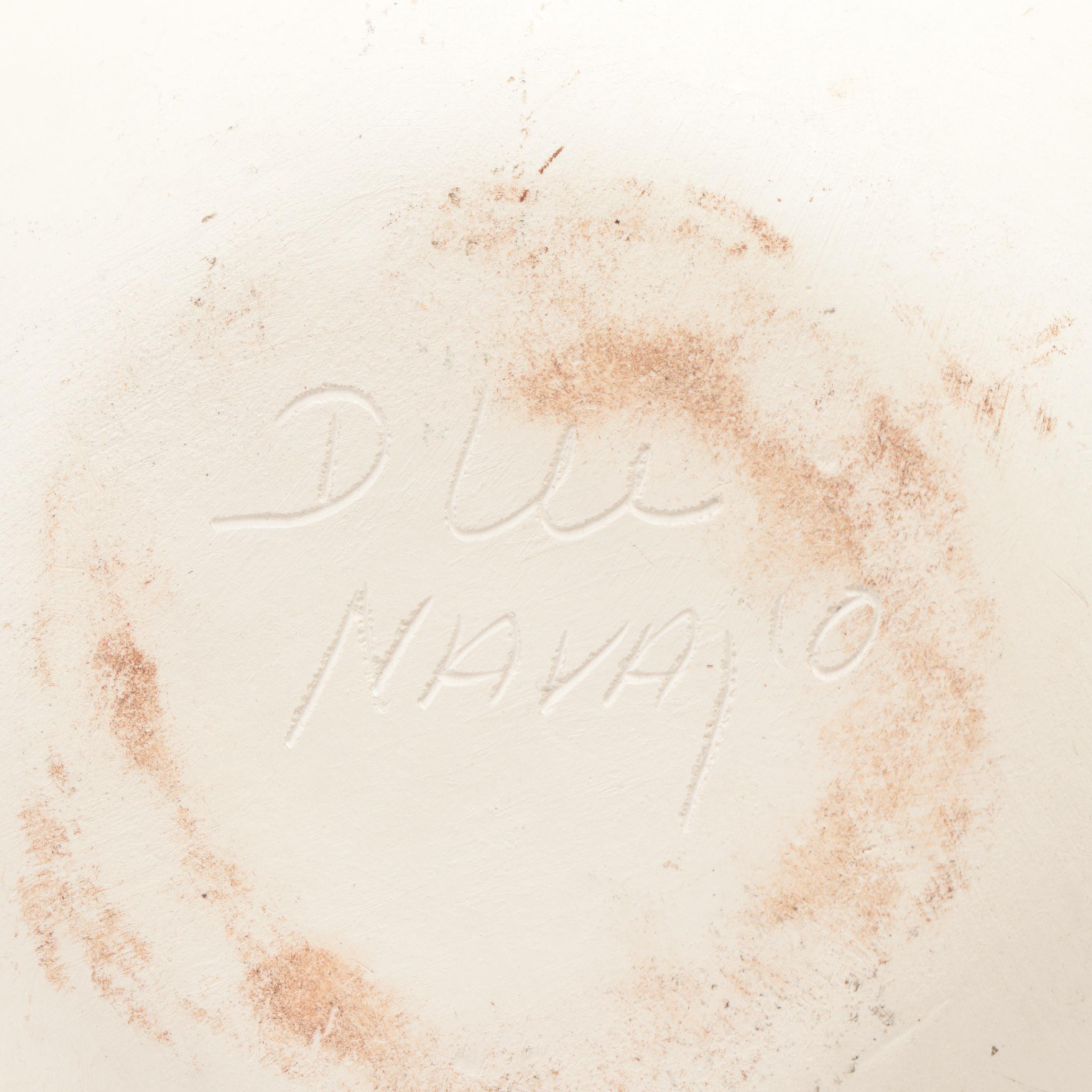 Artist Signed Hand-Painted Diné Navajo Pottery Olla