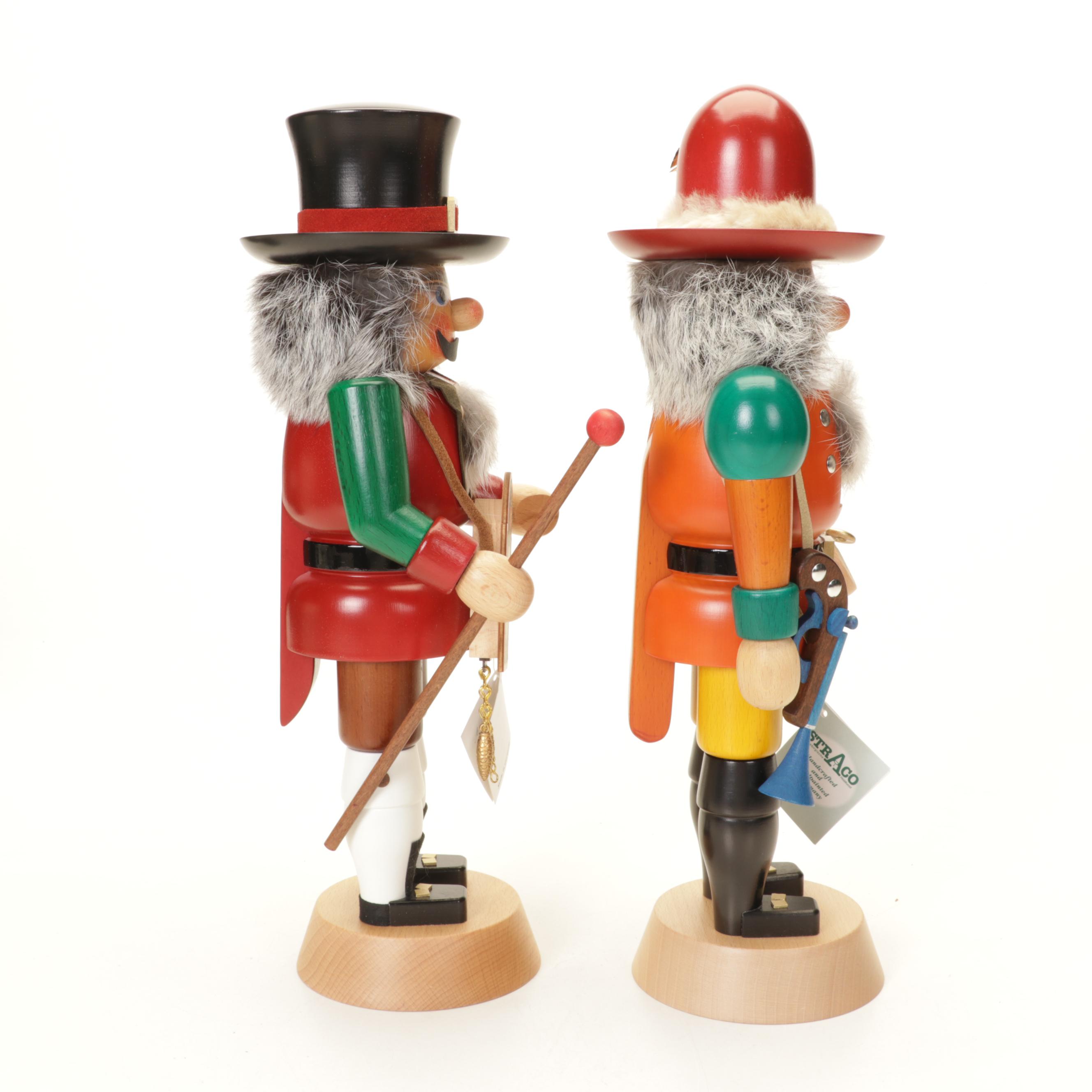Kaden & Straco Hand-Crafted "Clock Maker" & "Policeman" Nutcracker