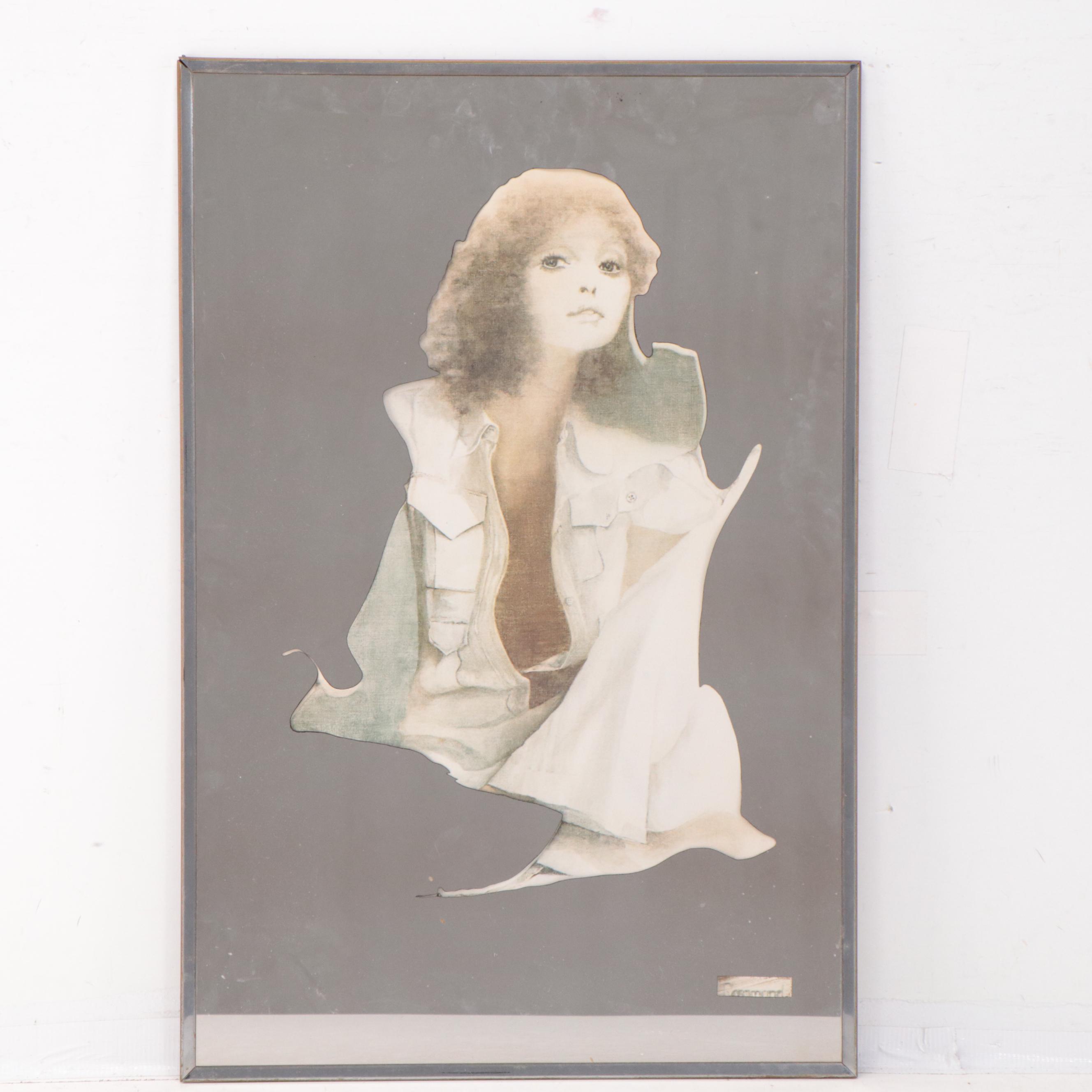 Offset Lithograph Mirrors After Rosamond of Women Portraits, 21st Century