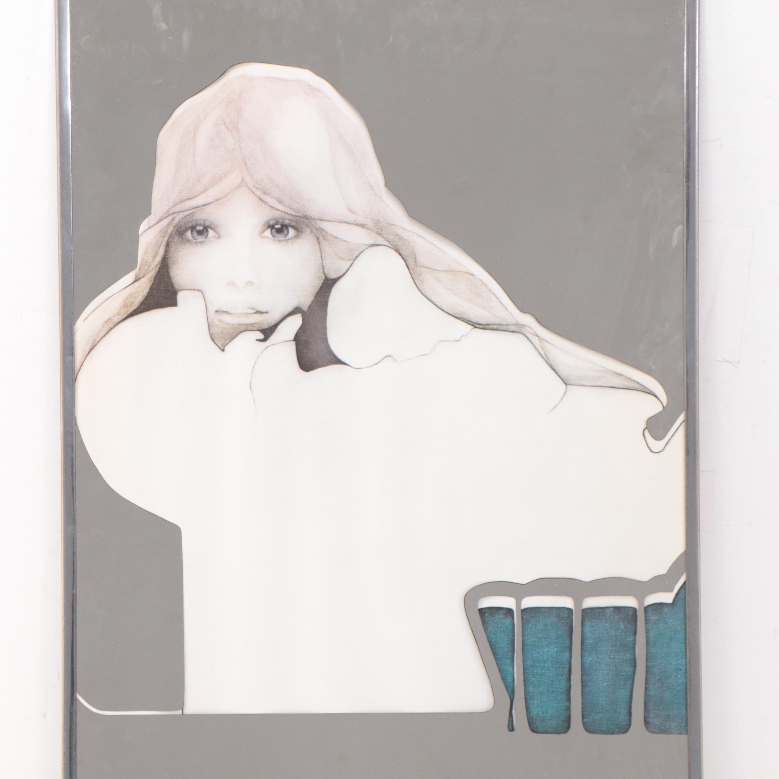 Offset Lithograph Mirrors After Rosamond of Women Portraits, 21st Century