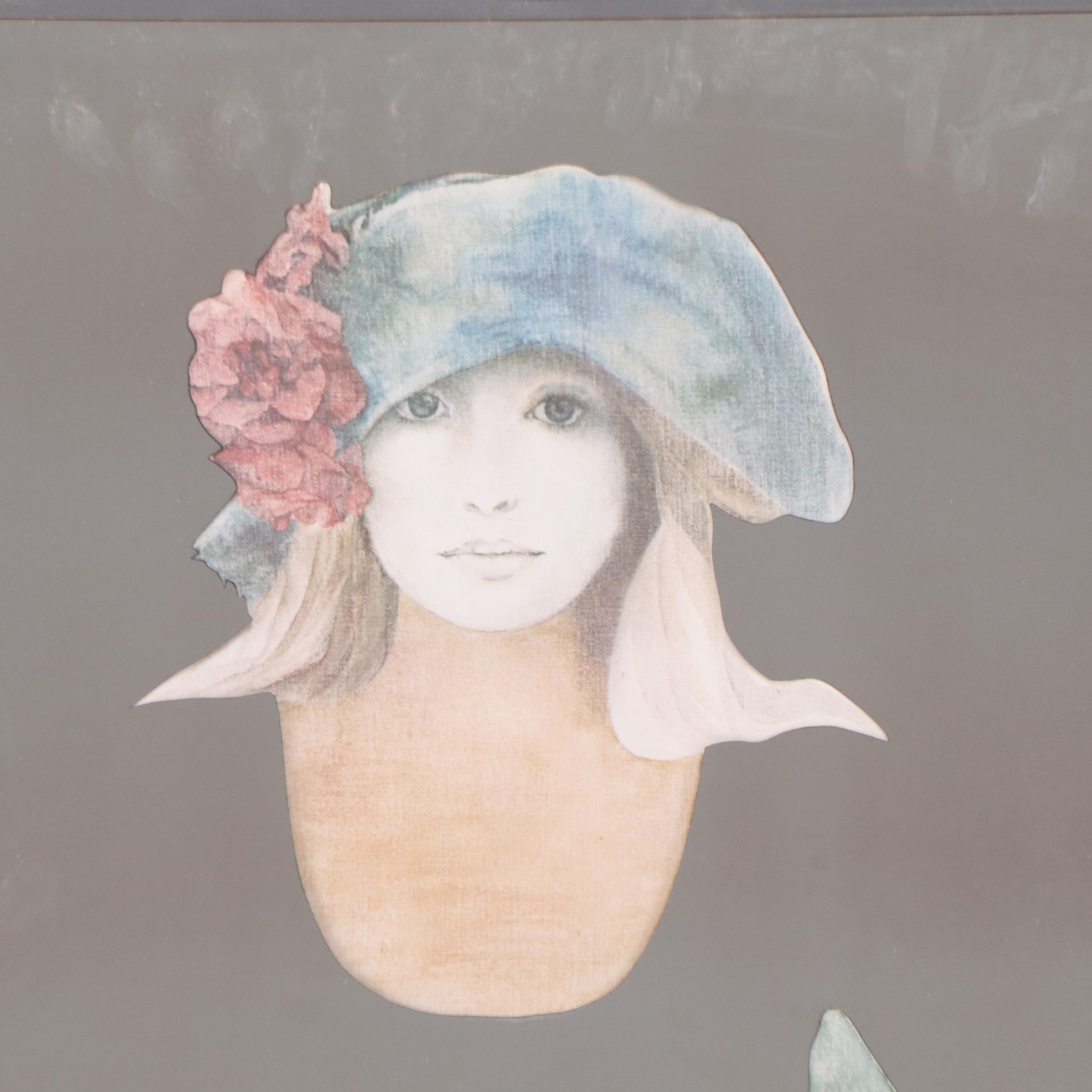 Offset Lithograph Mirrors After Rosamond of Women Portraits, 21st Century