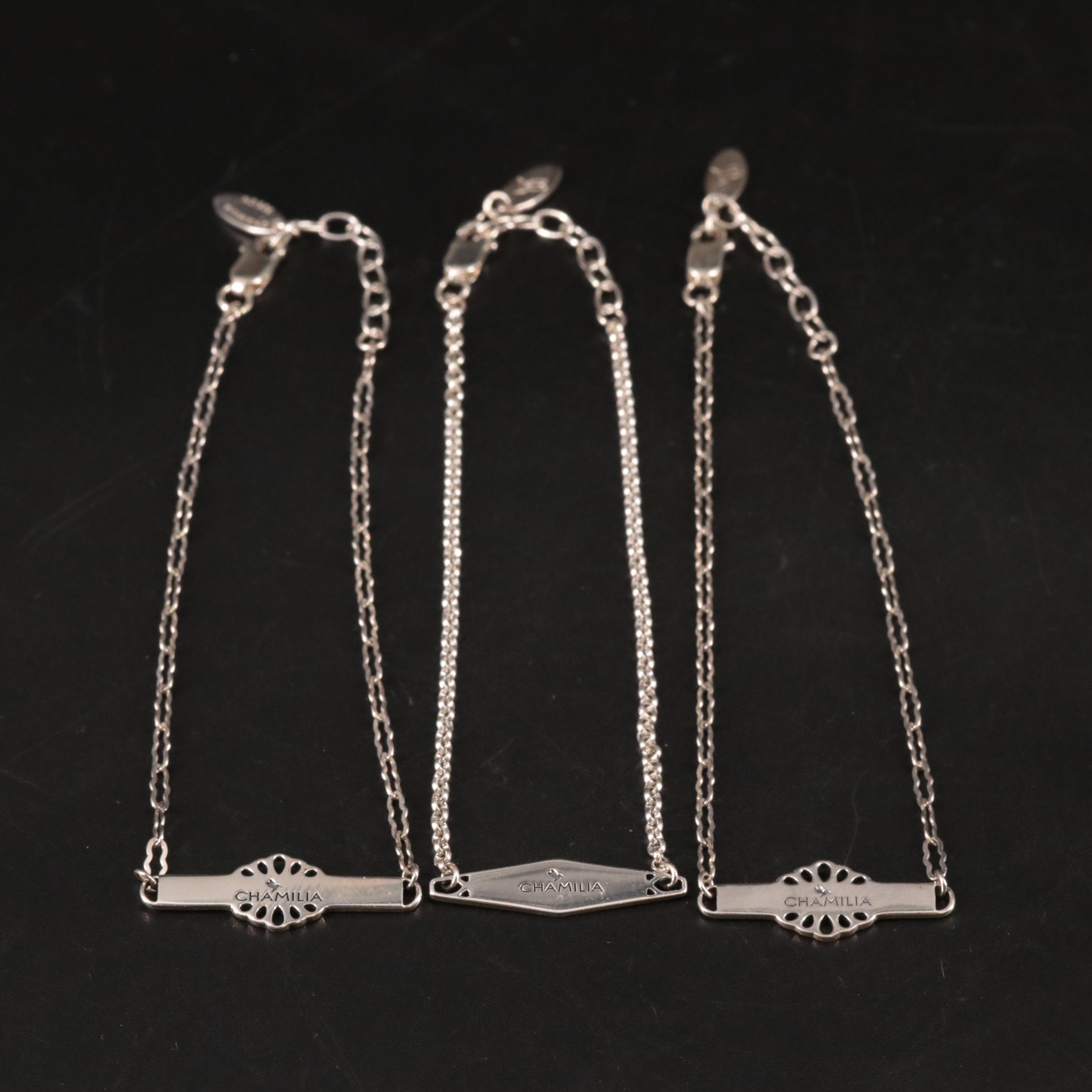 Sterling Cable and Fancy Link Inspirational Bracelets