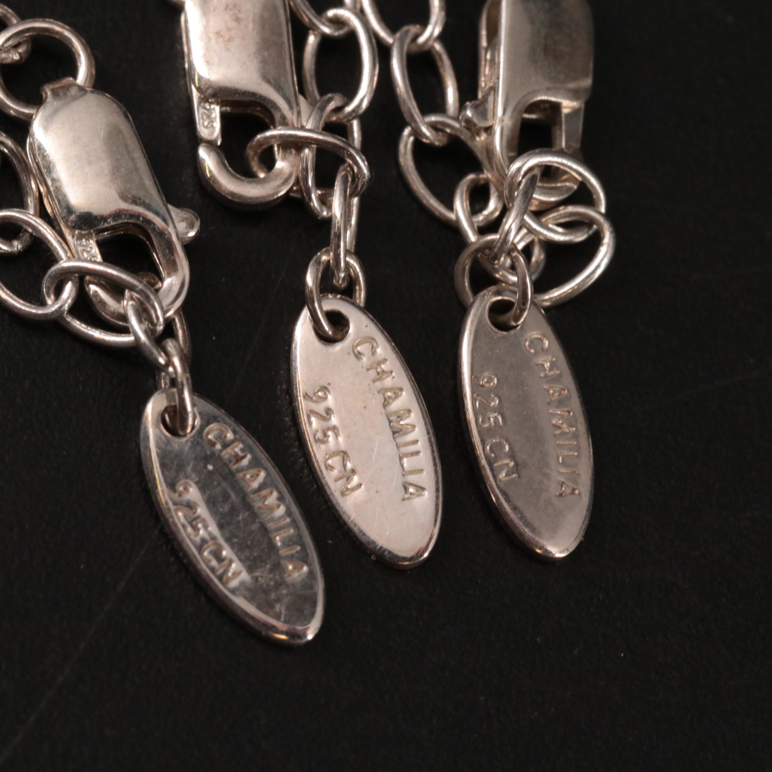 Sterling Cable and Fancy Link Inspirational Bracelets