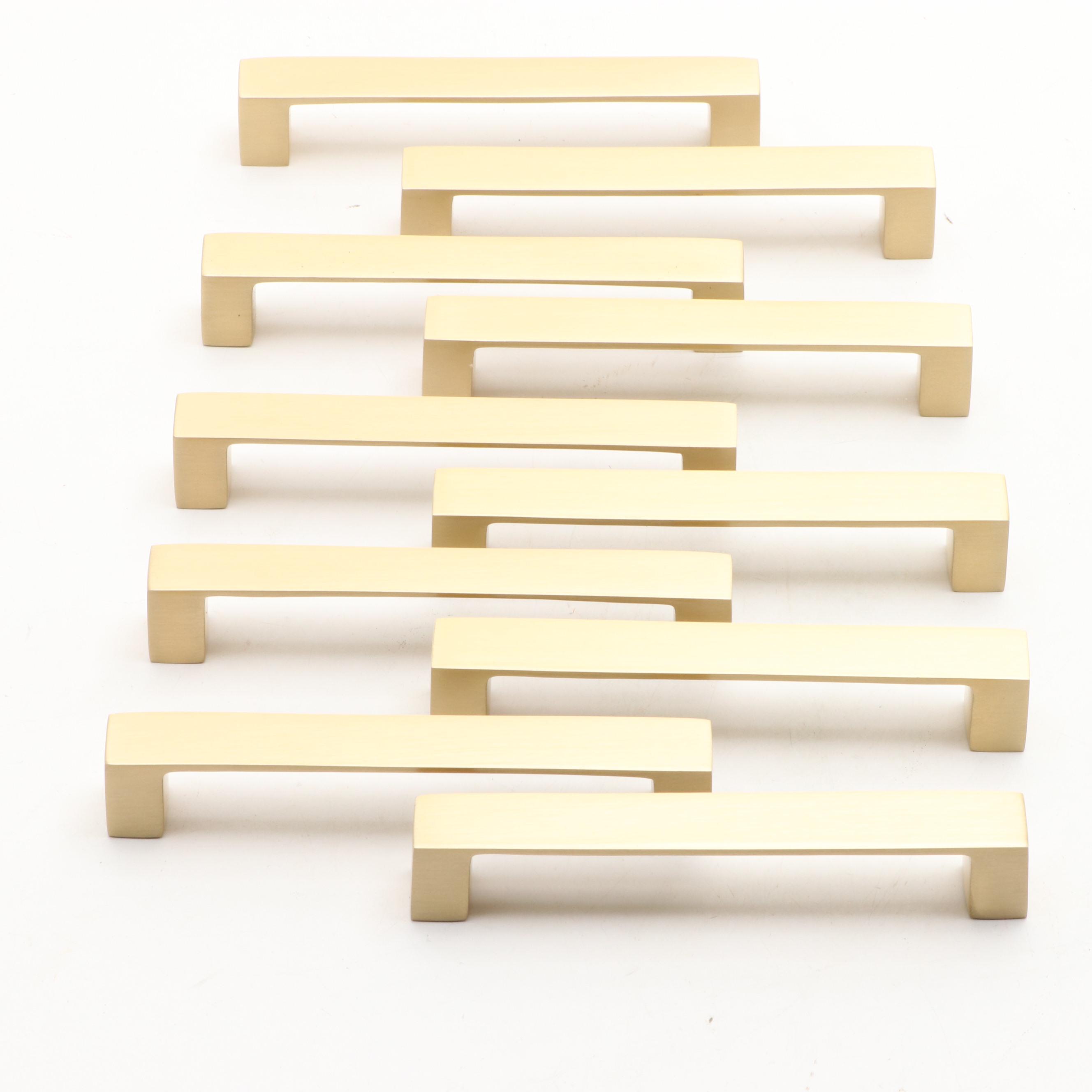 Warm Brass Finish Modernist Cabinet Pulls