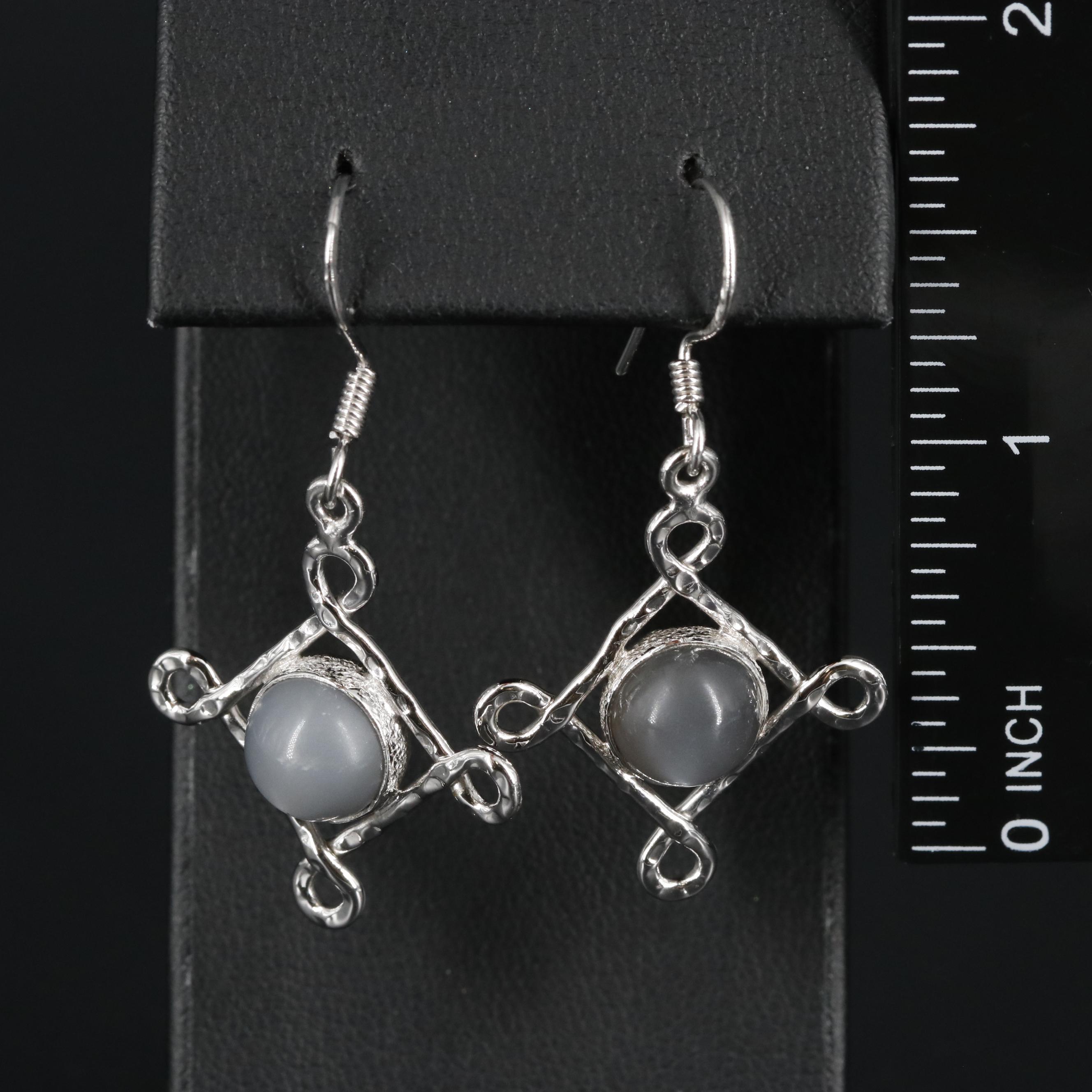 Sterling Gemstone Dangle Earrings