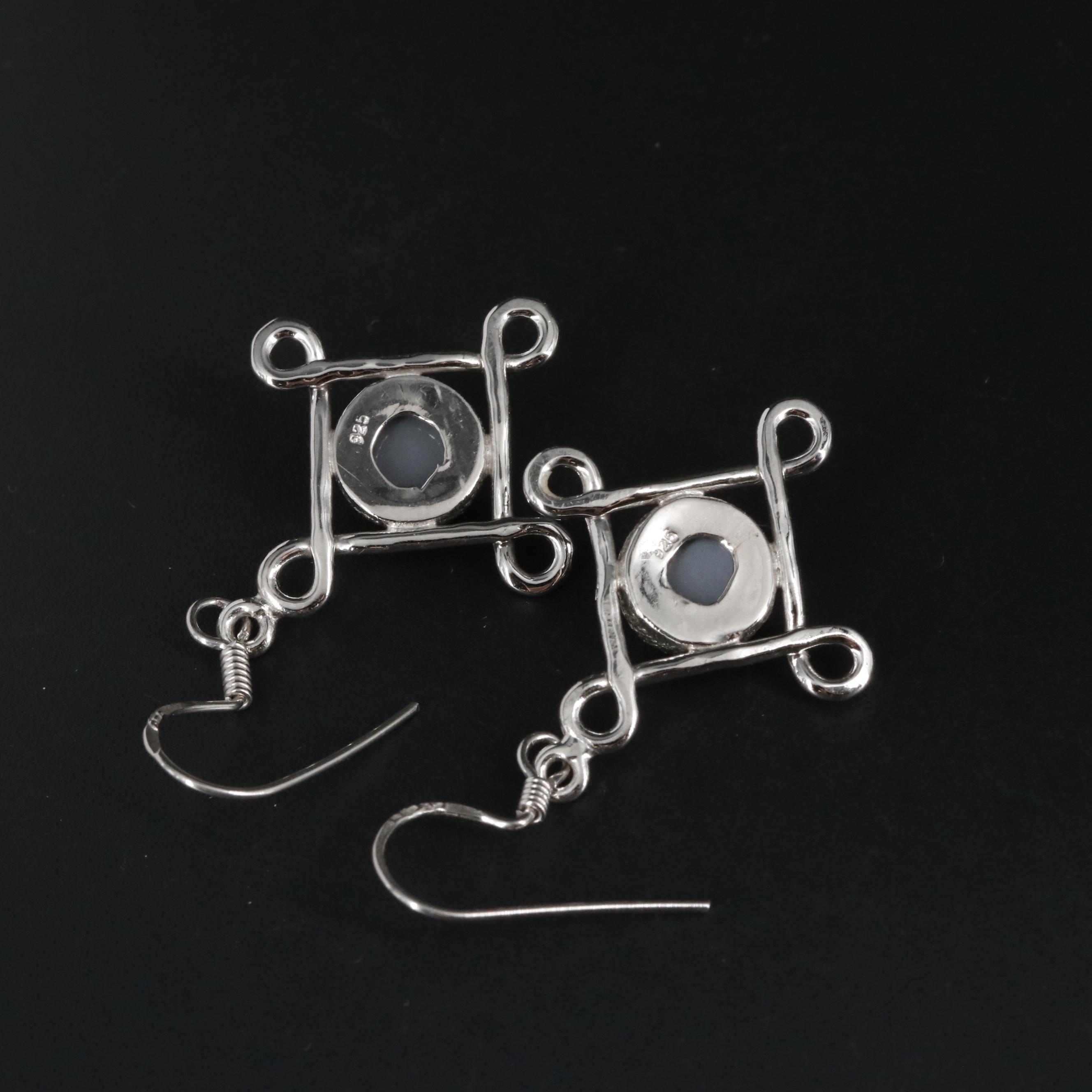 Sterling Gemstone Dangle Earrings