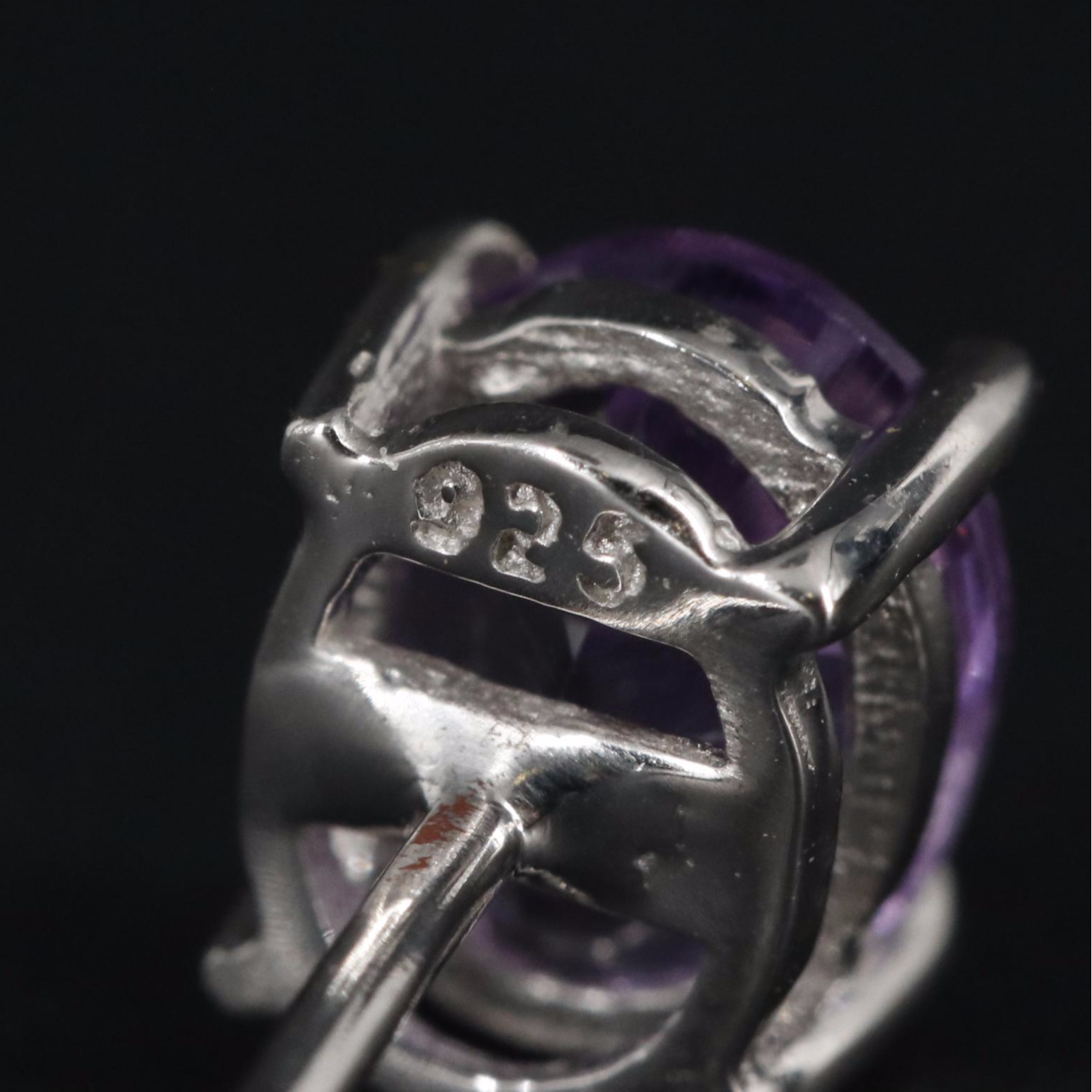 Sterling Purple Gemstone Stud Earrings