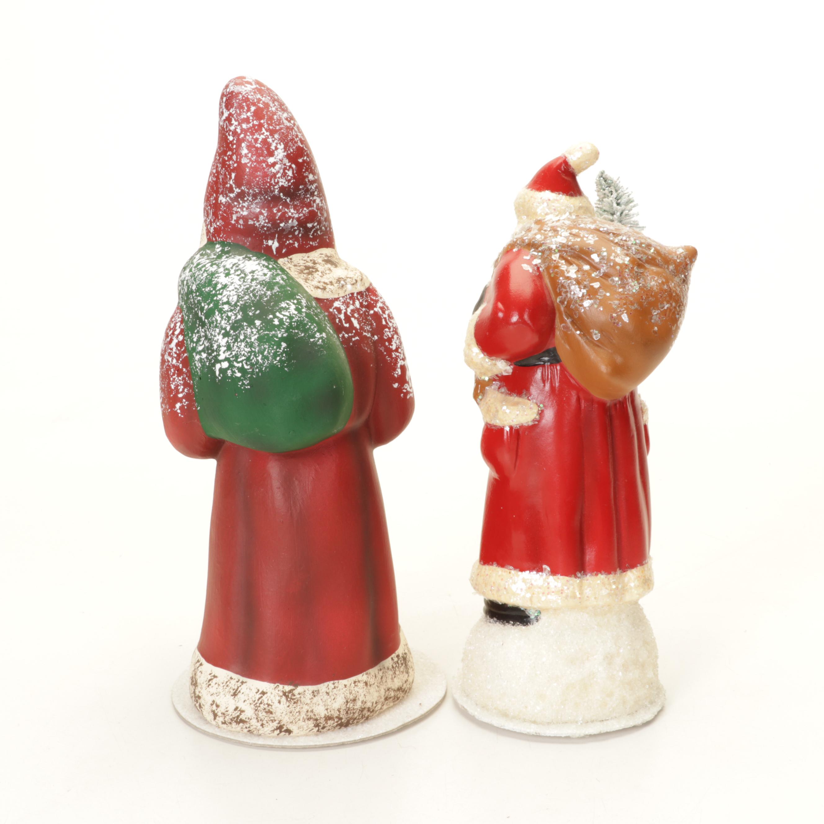 Ino Schaller Papier-Mâché Santa Claus Figurines Featuring "Belsnickel"