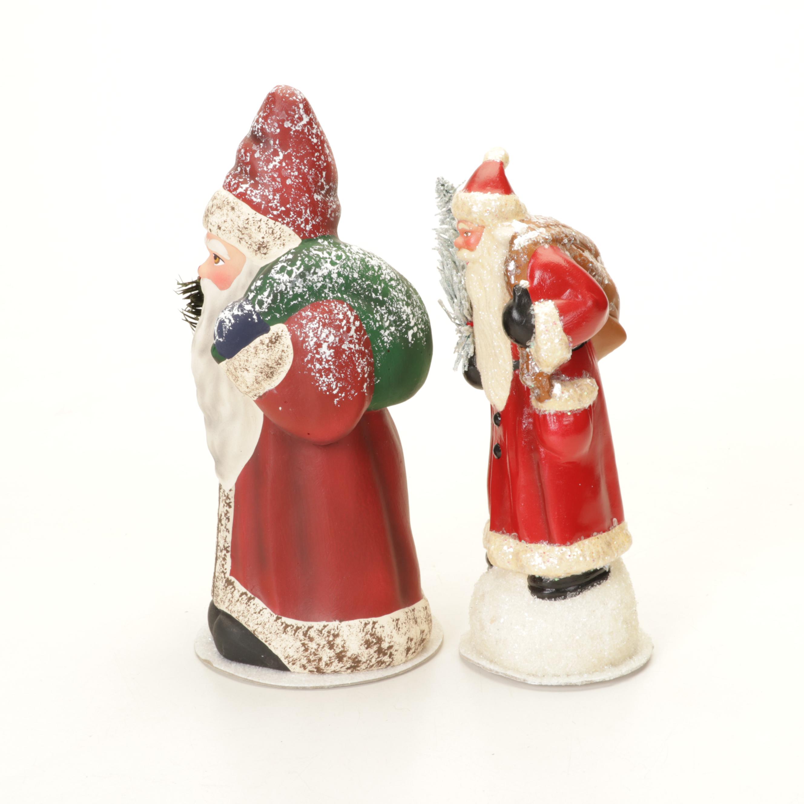 Ino Schaller Papier-Mâché Santa Claus Figurines Featuring "Belsnickel"