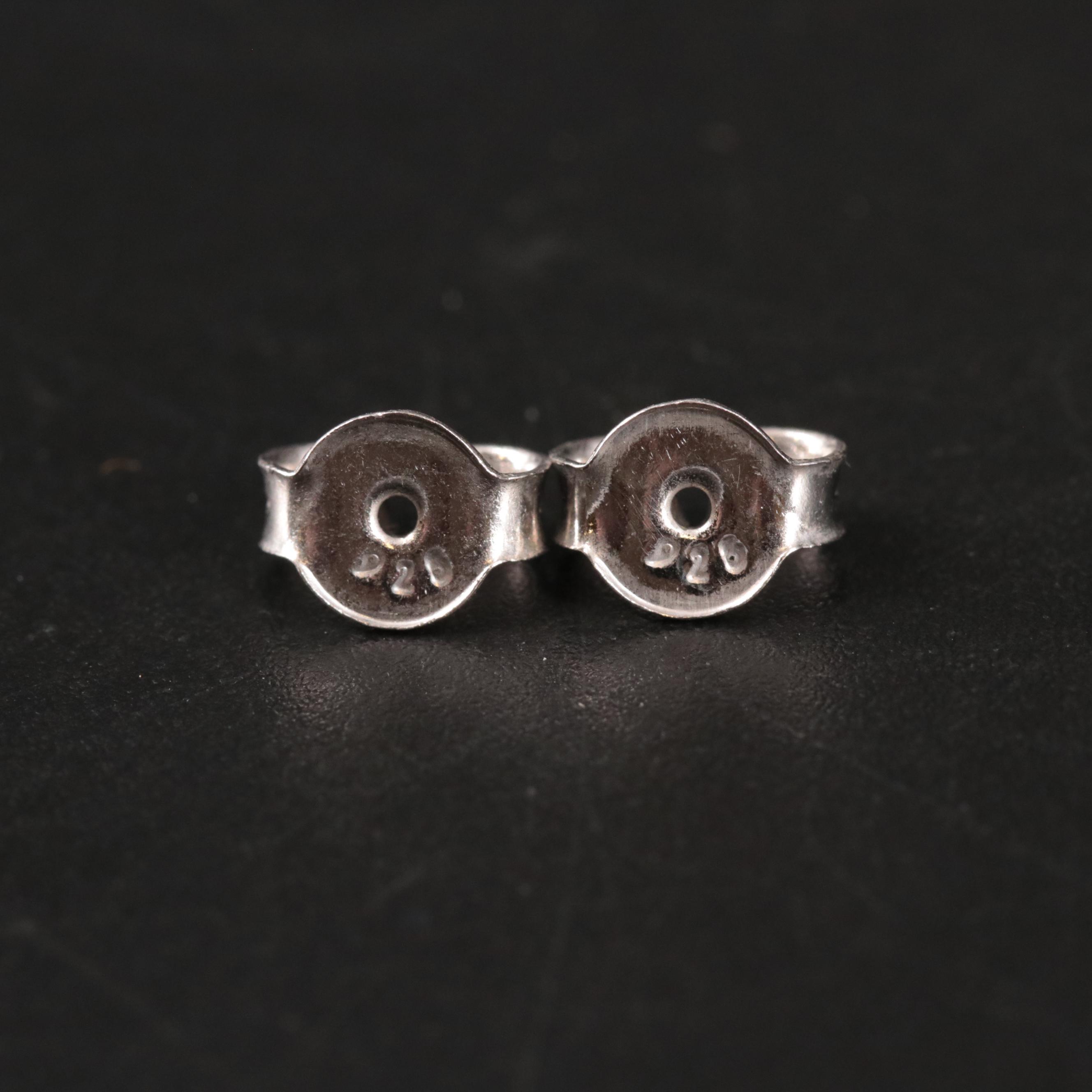 Sterling Gemstone Stud Earrings