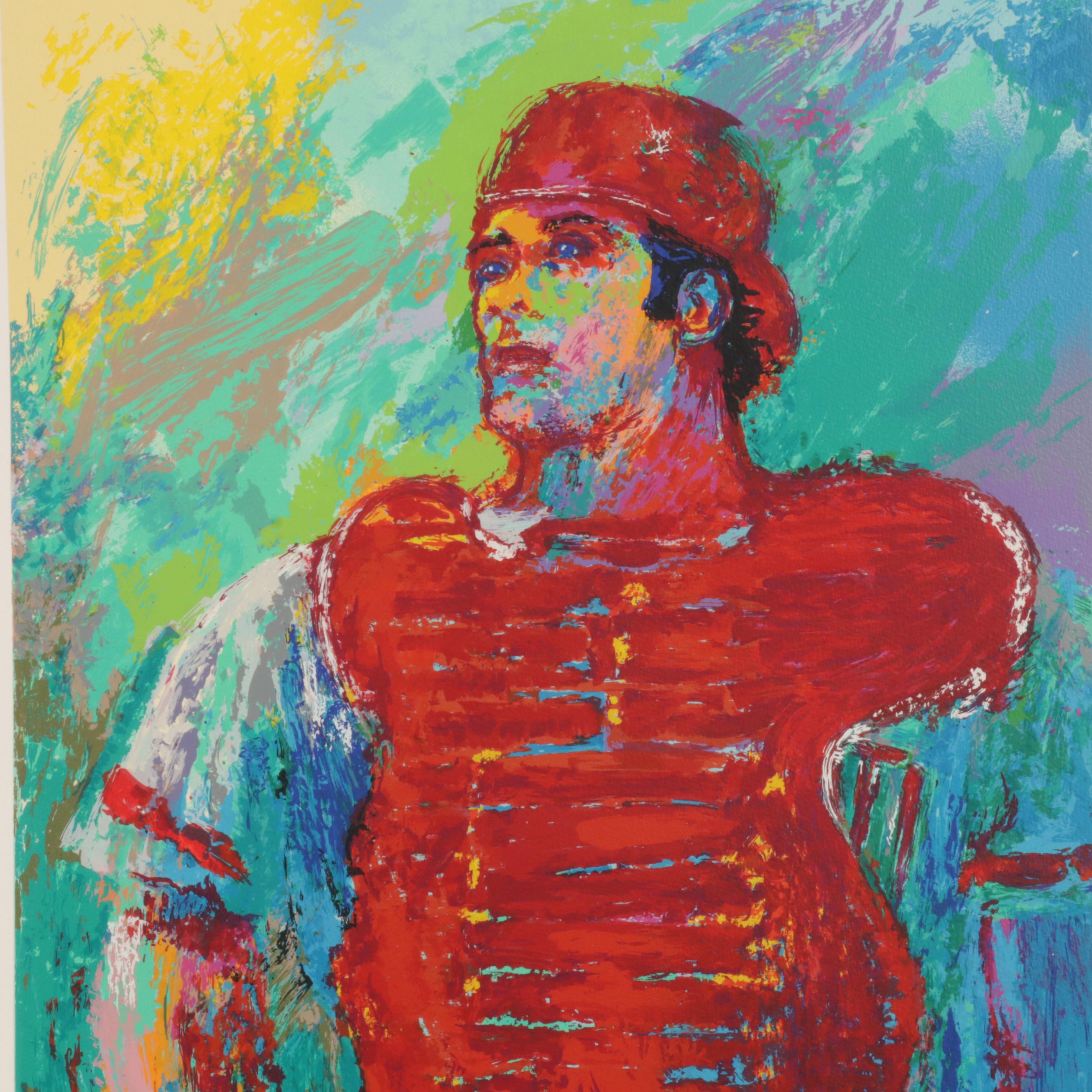 LeRoy Neiman Serigraph "Johnny Bench, the Catcher," Circa 1989