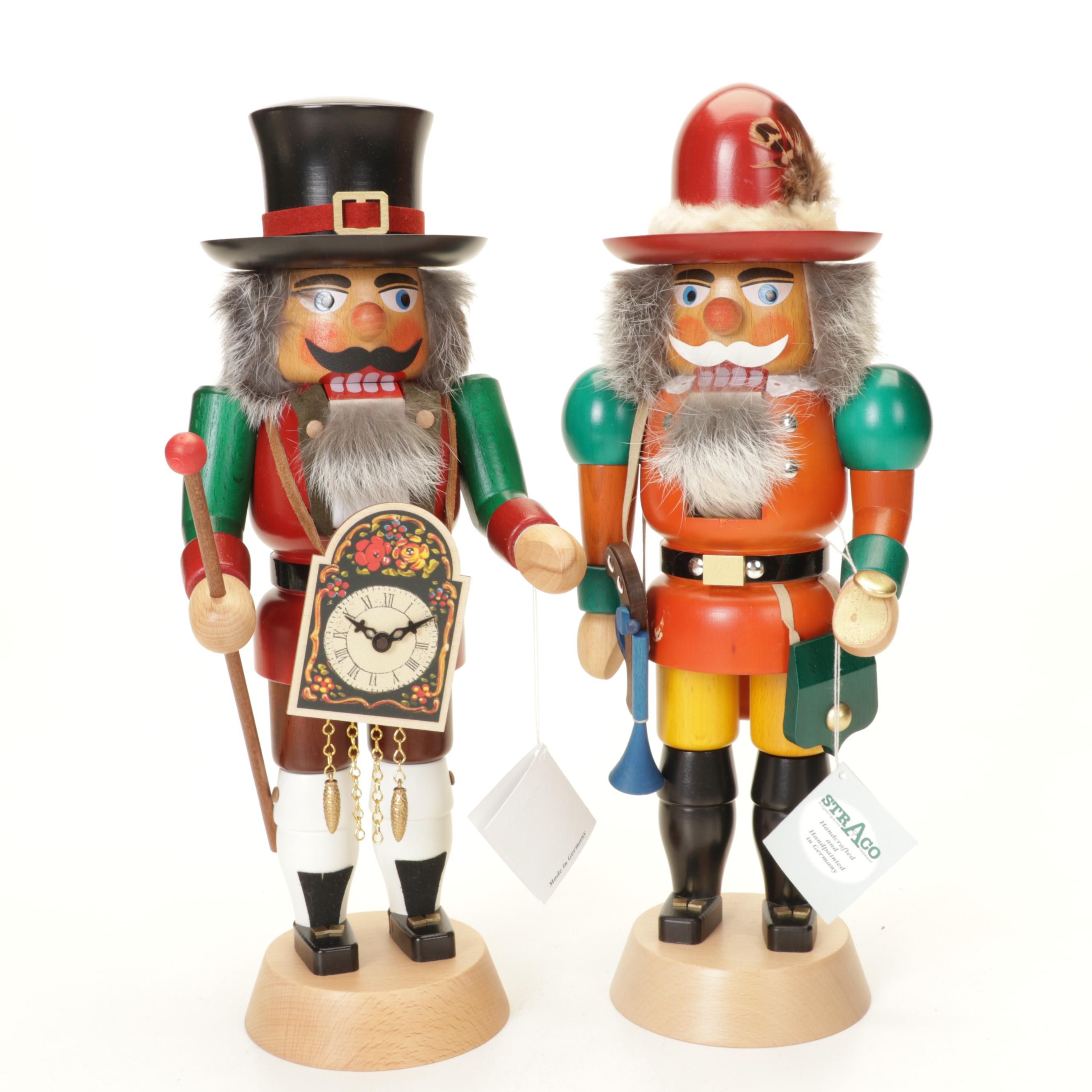 Kaden & Straco Hand-Crafted "Clock Maker" & "Policeman" Nutcracker