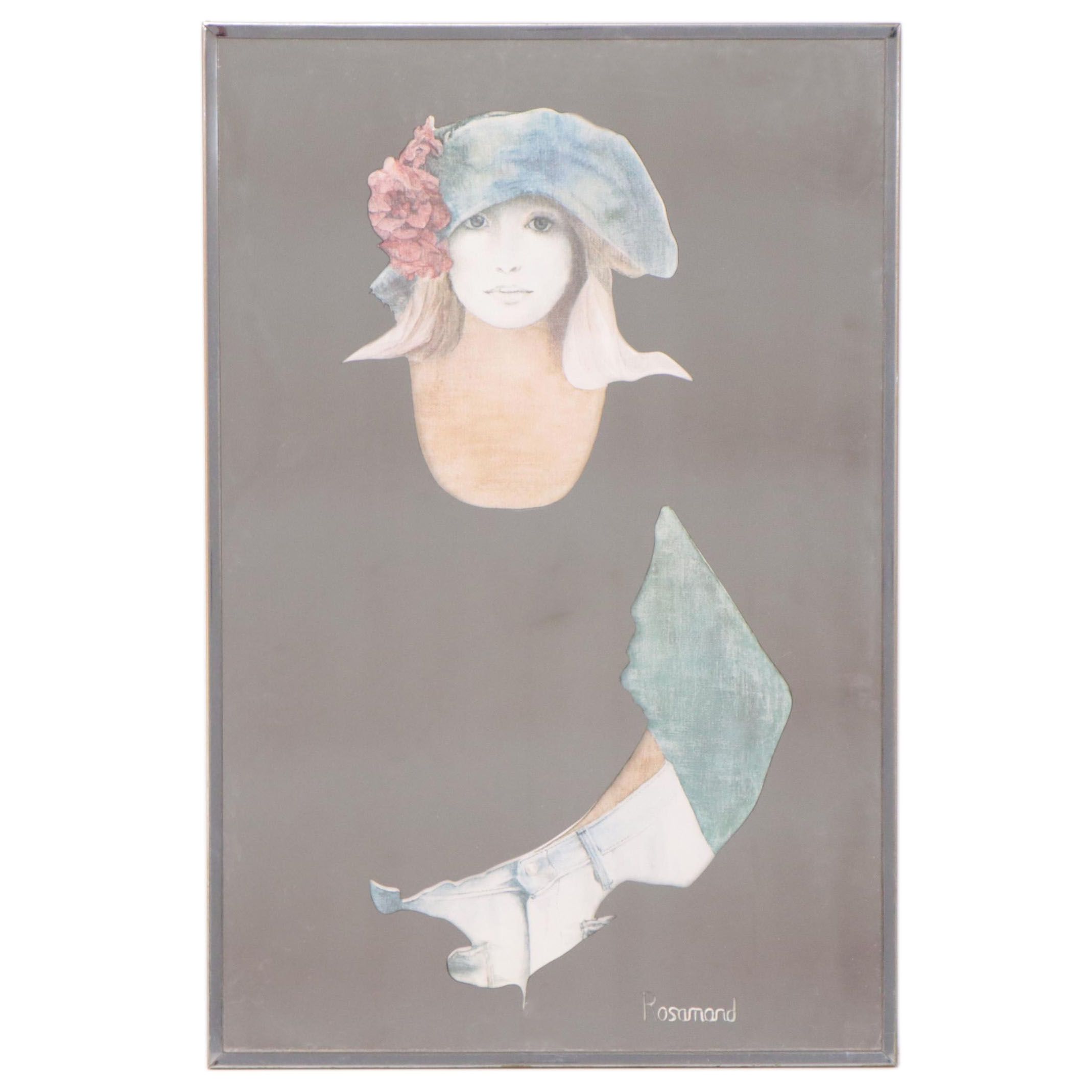 Offset Lithograph Mirrors After Rosamond of Women Portraits, 21st Century