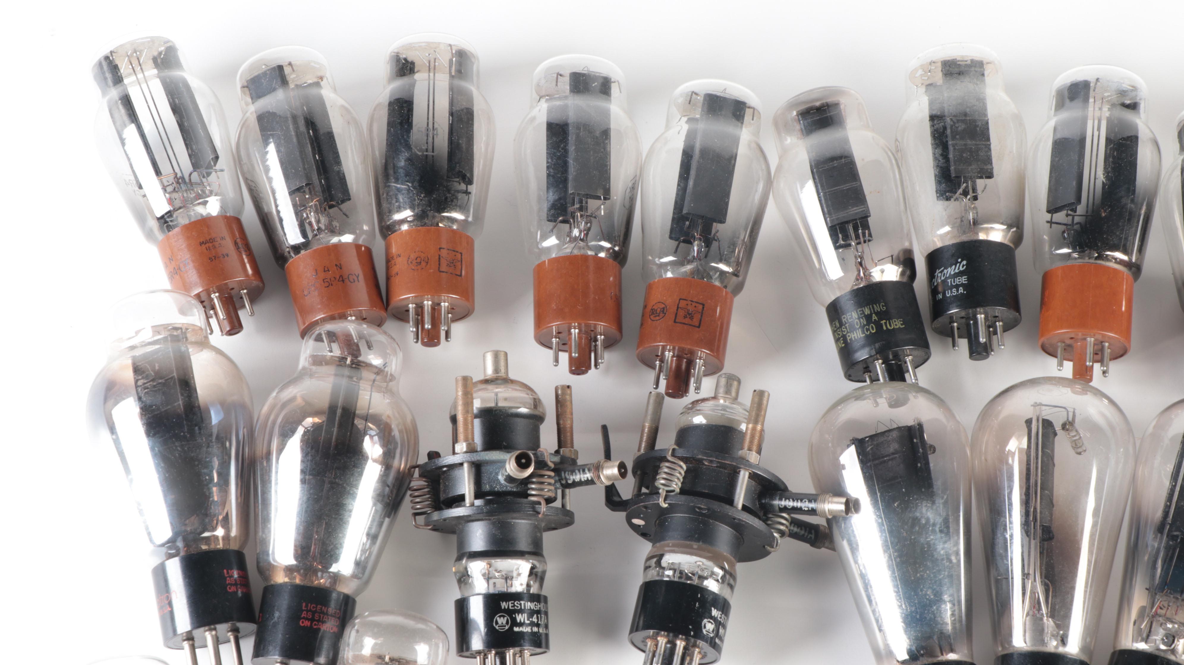 RCA, Philco, Westinghouse, Tung-Sol and Other Electronic Vacuum Tubes