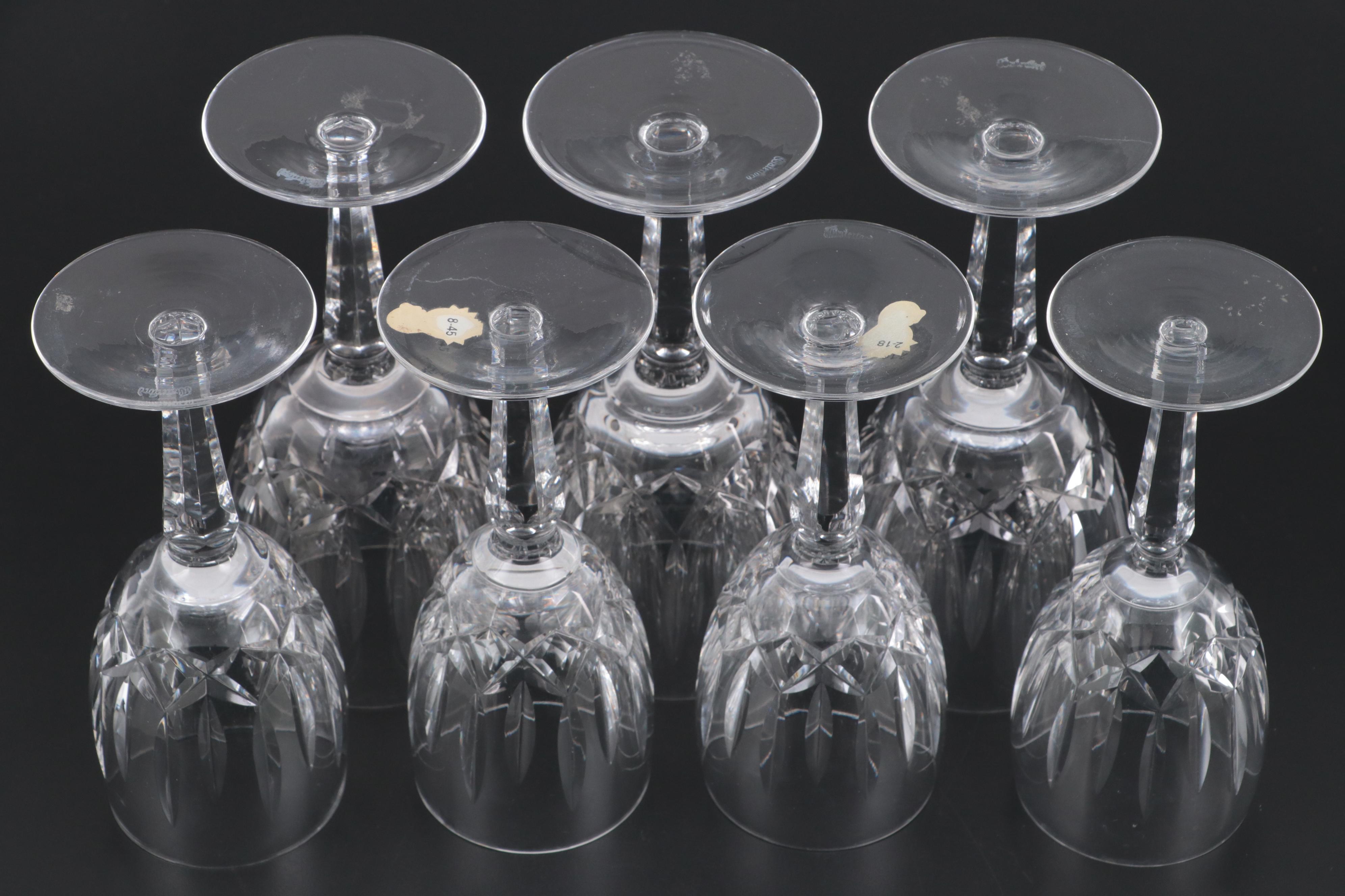 Waterford "Kildare" Crystal Water Goblets and Claret Wine Glasses