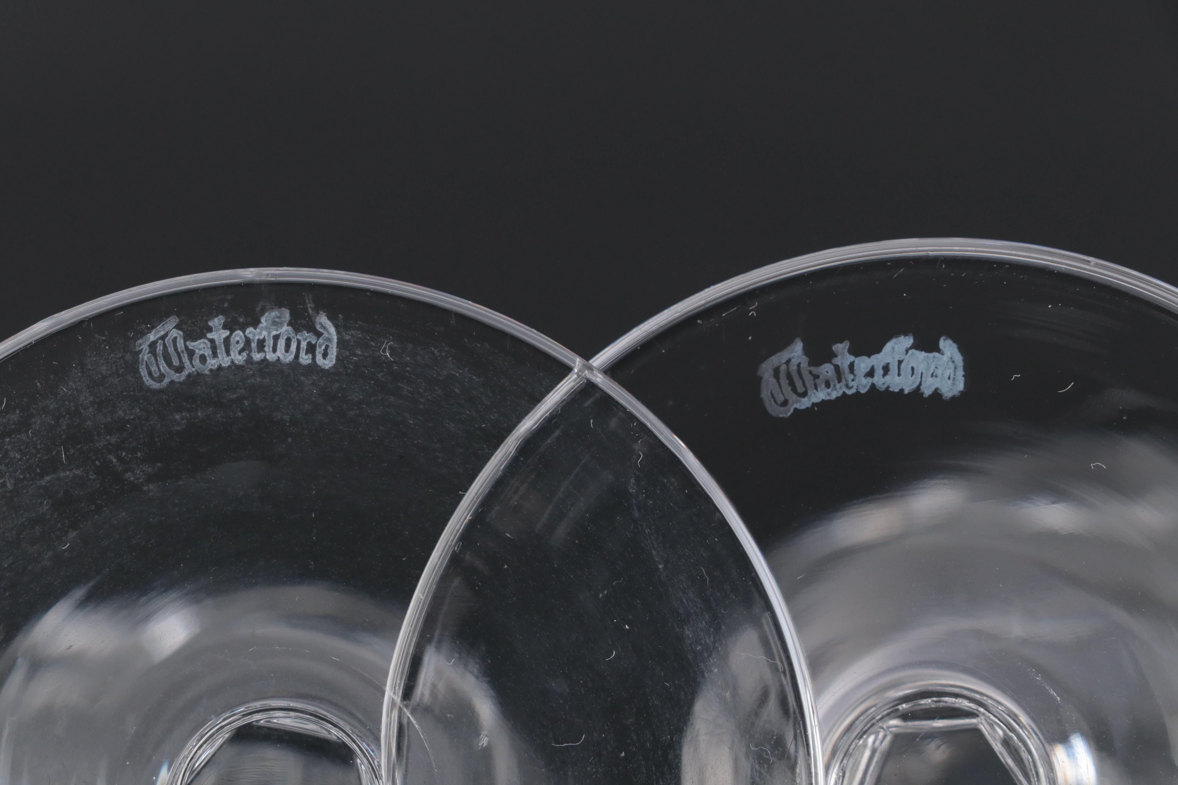 Waterford "Kildare" Crystal Water Goblets and Claret Wine Glasses
