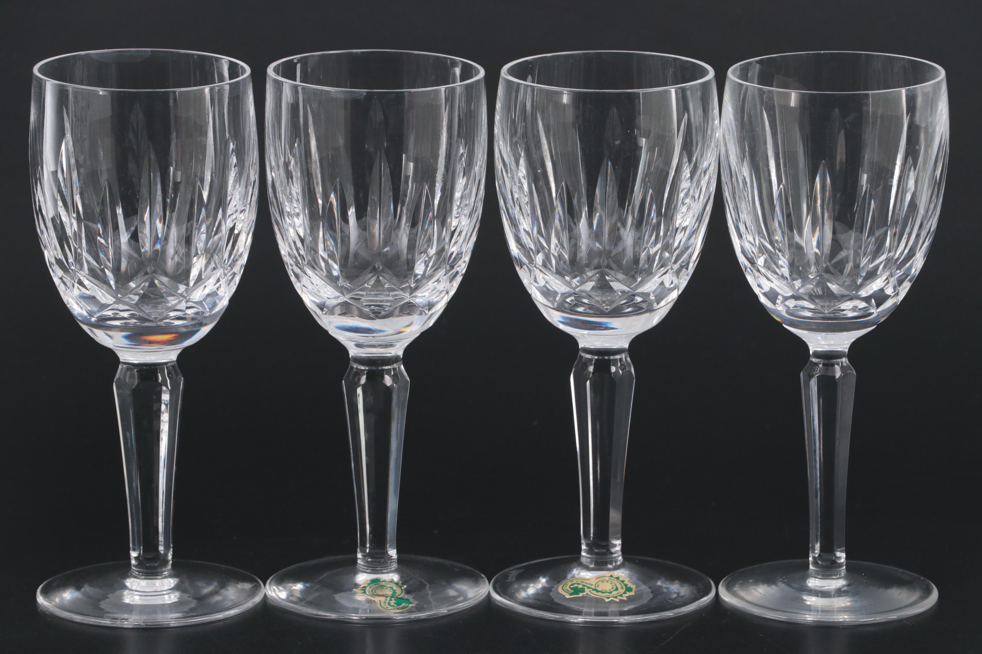 Waterford "Kildare" Crystal Water Goblets and Claret Wine Glasses