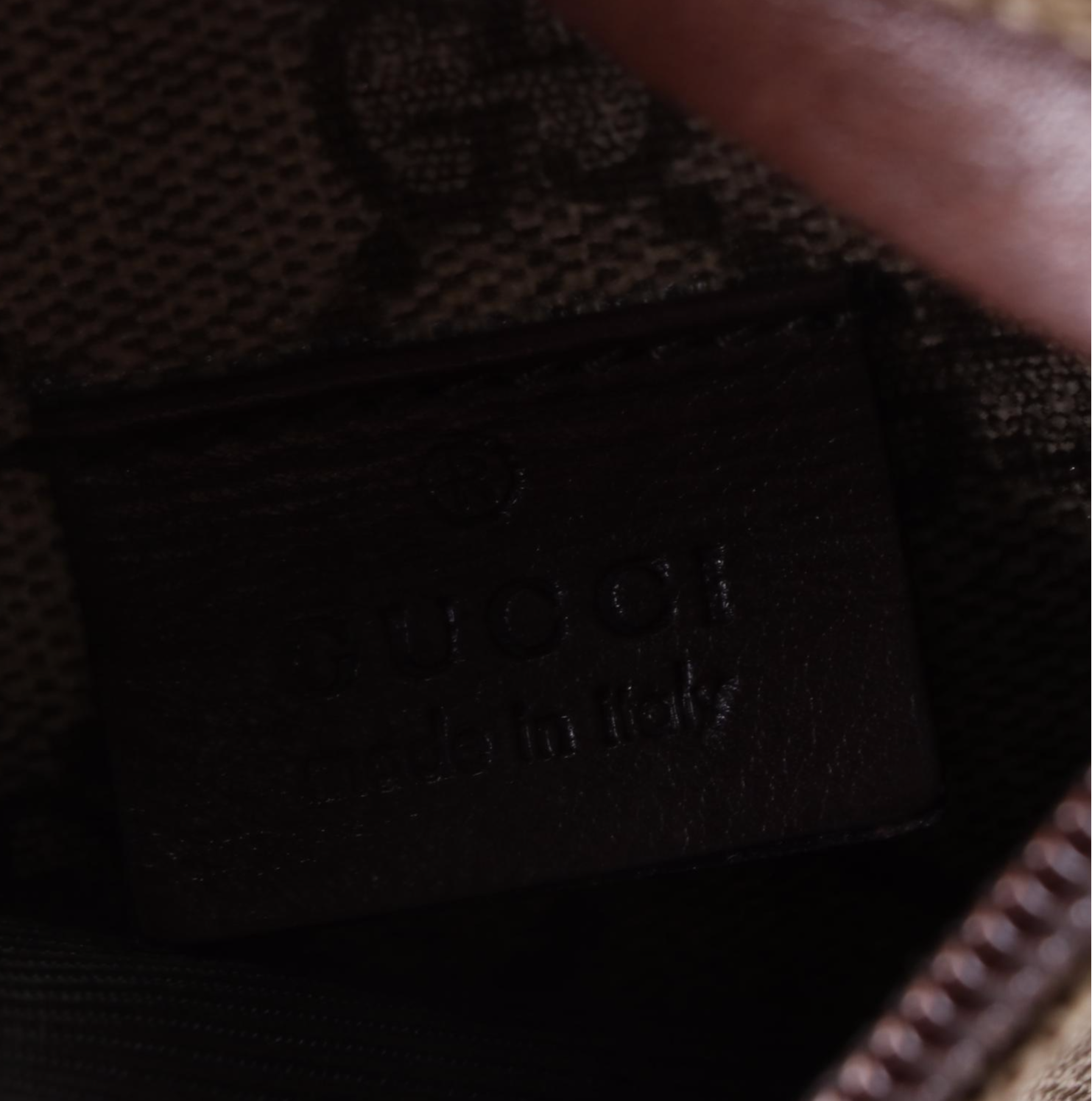 Gucci Waist Bag in GG Supreme Canvas and Brown Leather