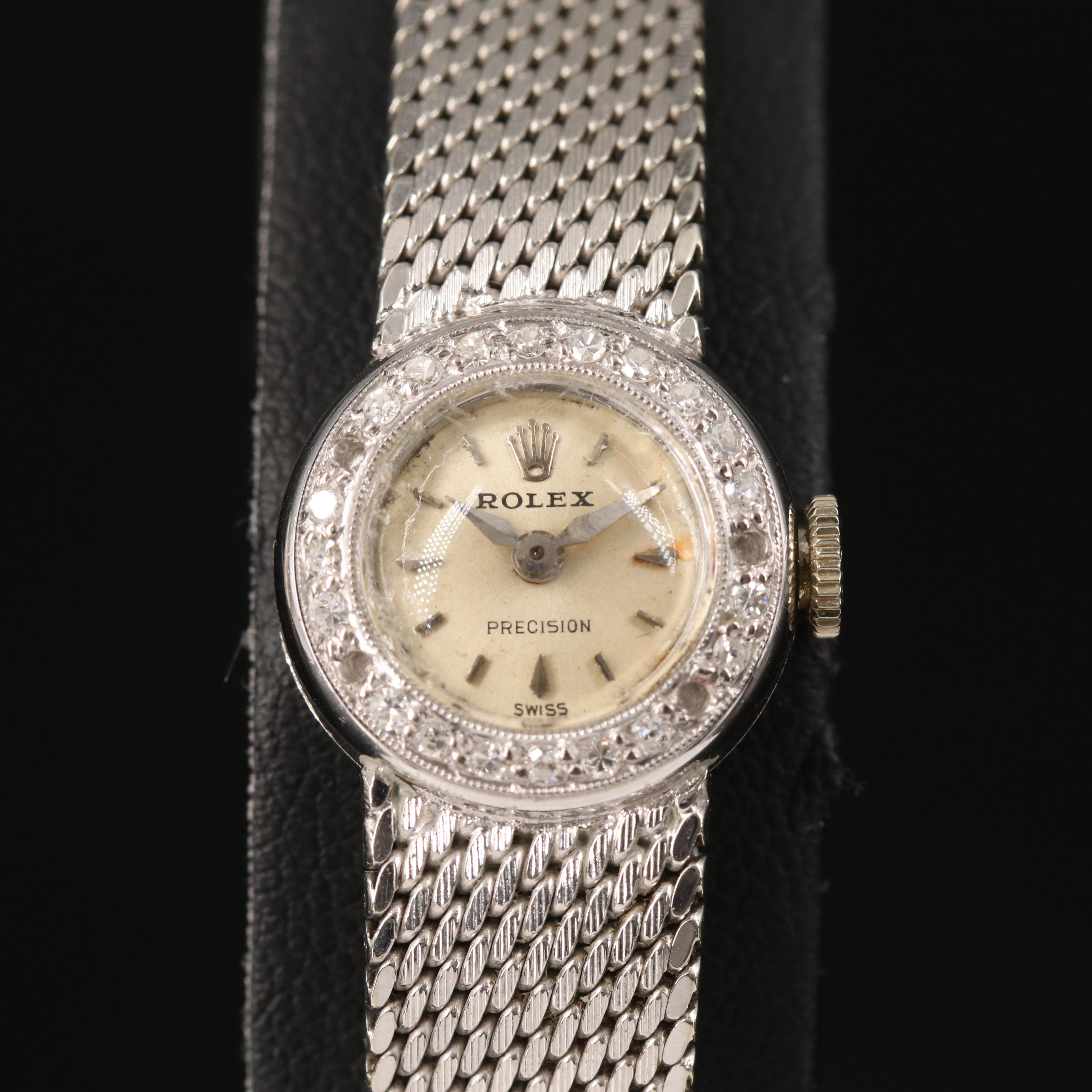 Vintage Rolex 14K Diamond Case and 18K Band Watch