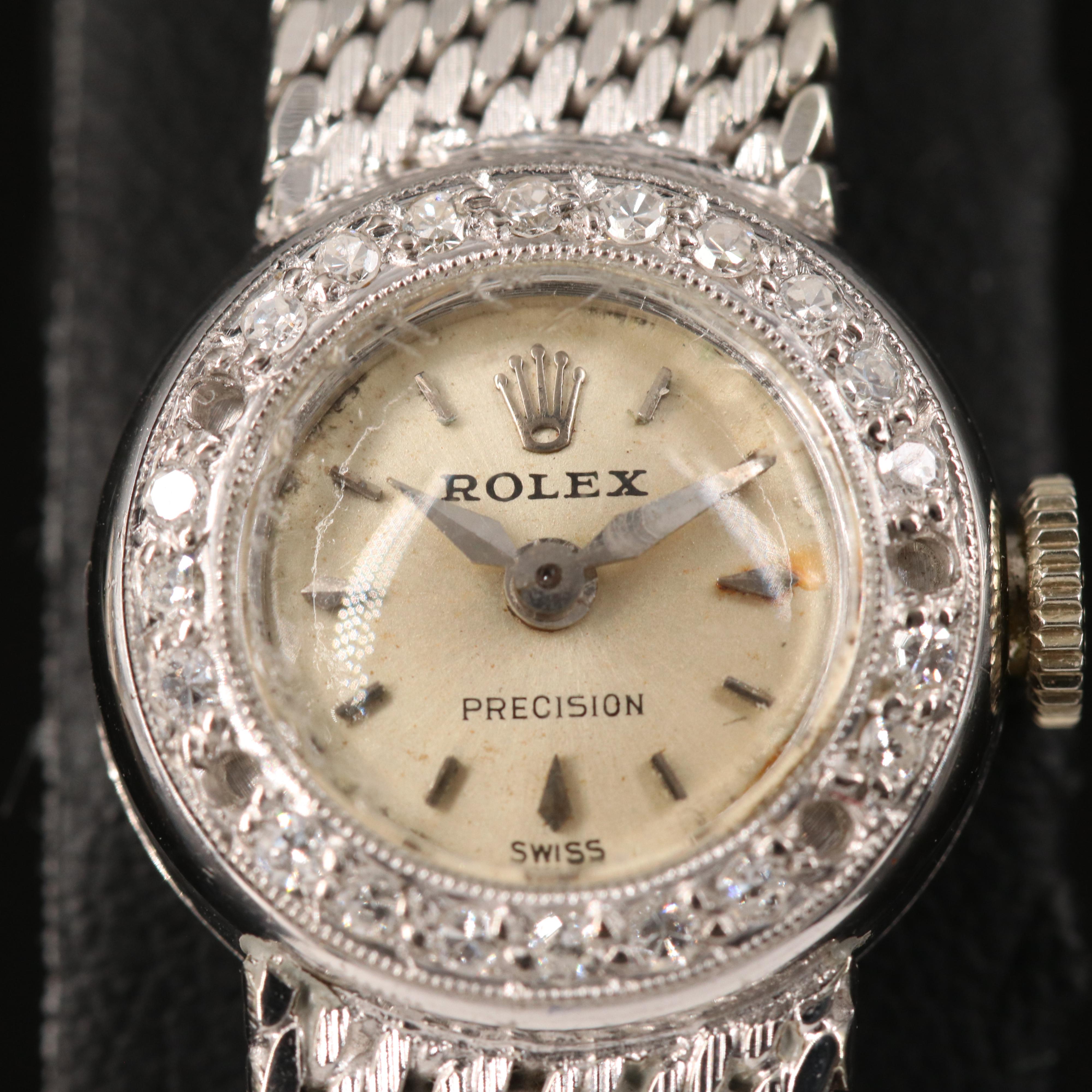 Vintage Rolex 14K Diamond Case and 18K Band Watch