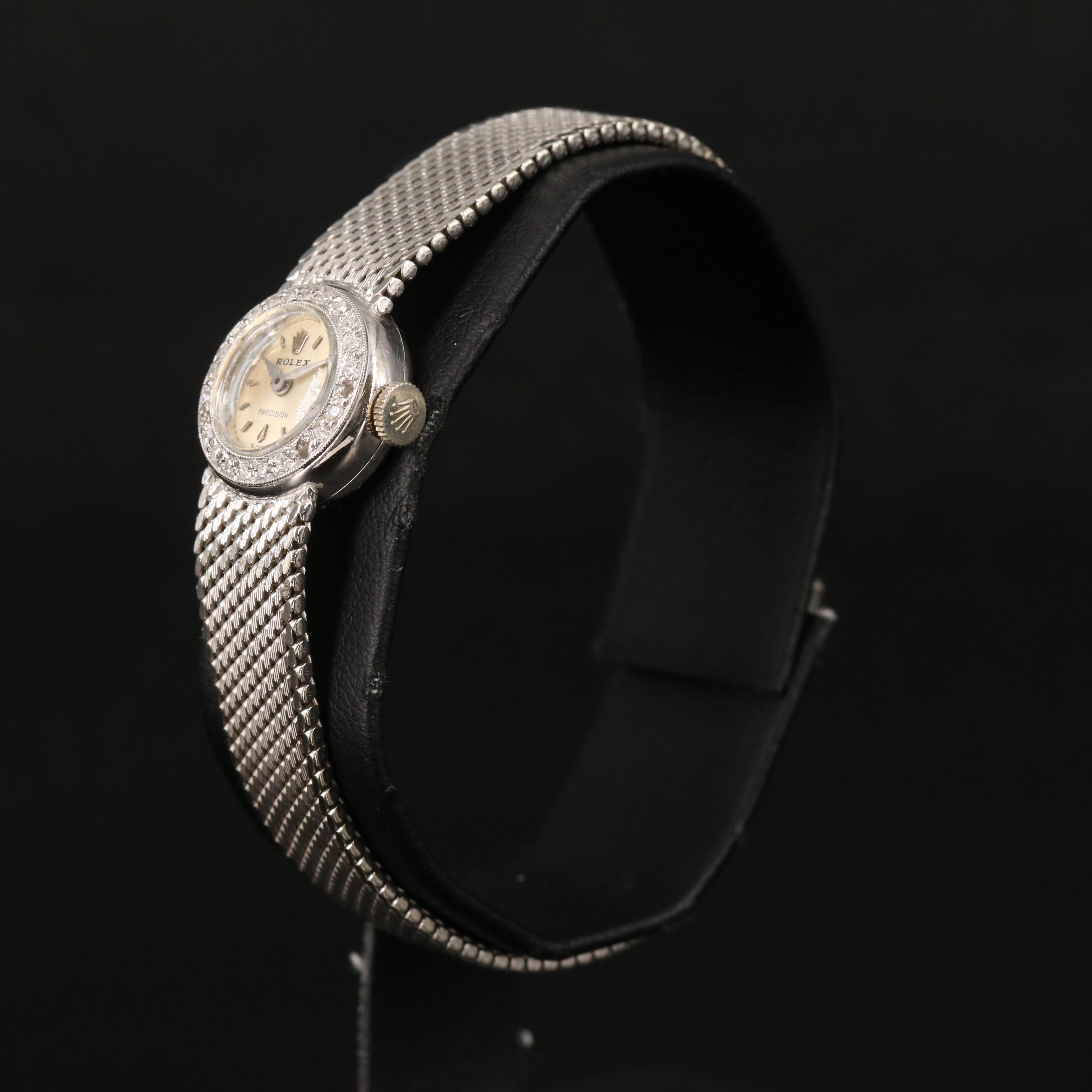 Vintage Rolex 14K Diamond Case and 18K Band Watch