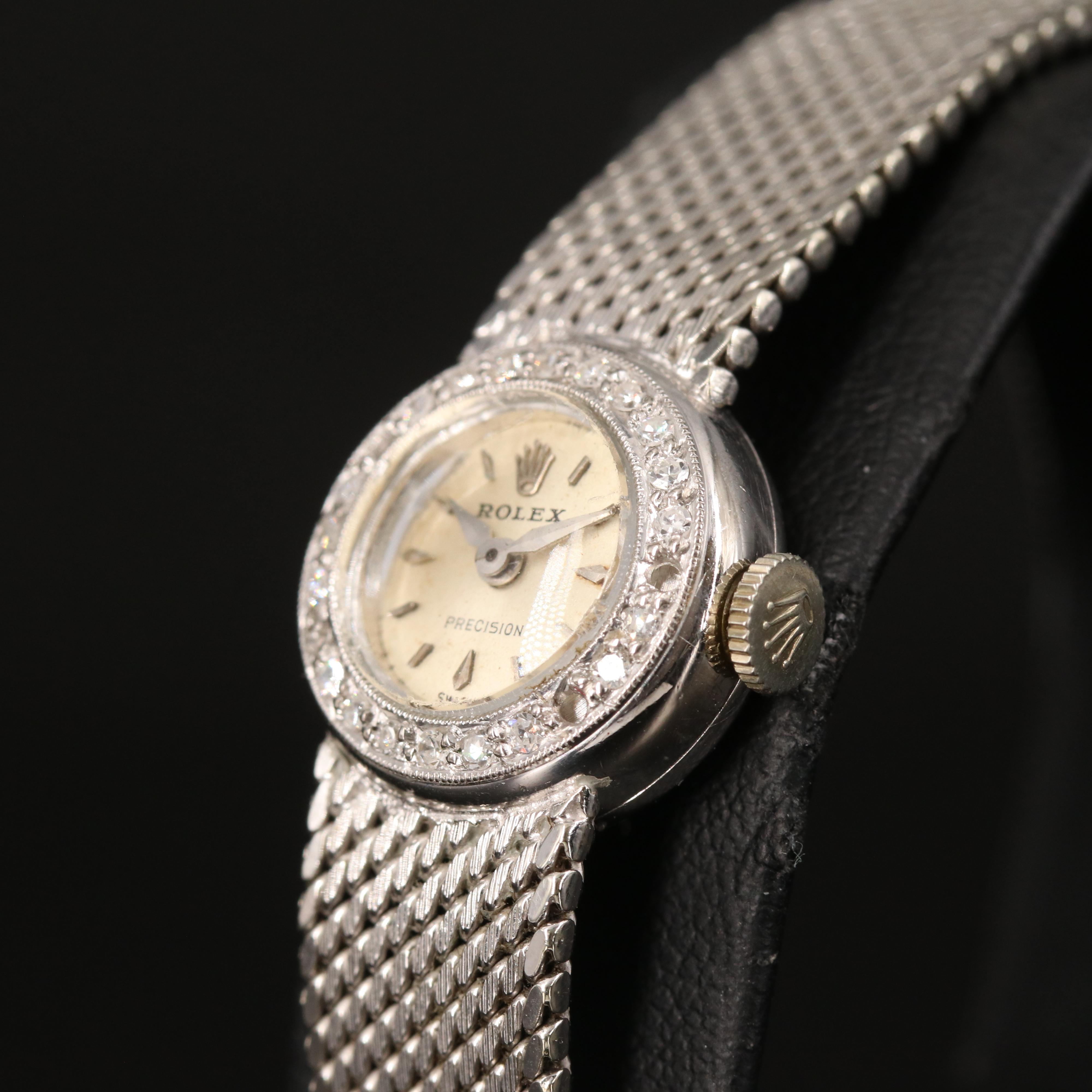 Vintage Rolex 14K Diamond Case and 18K Band Watch