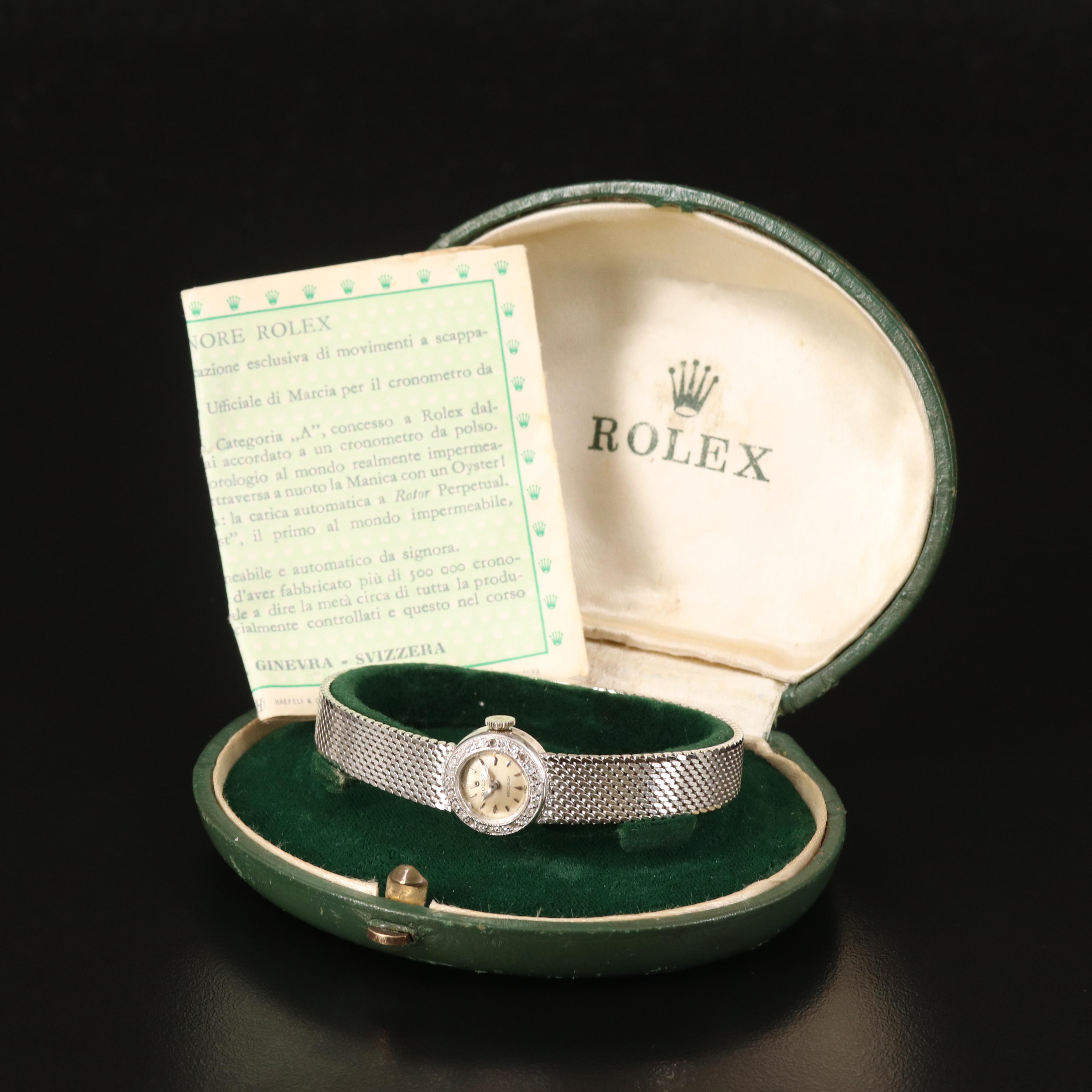 Vintage Rolex 14K Diamond Case and 18K Band Watch