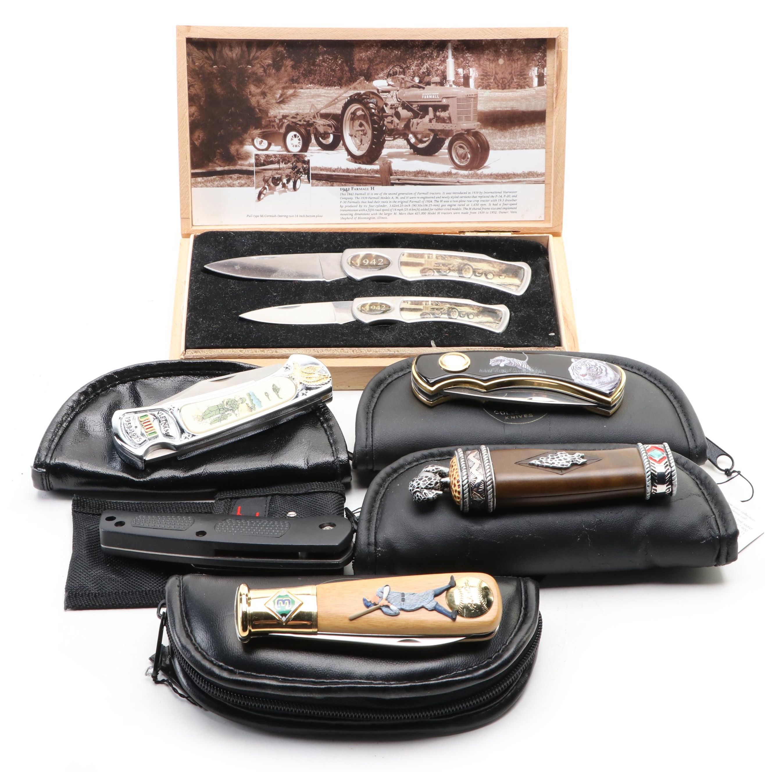 Franklin Mint and More Stainless Steel Collector Pocket Knives with Cases