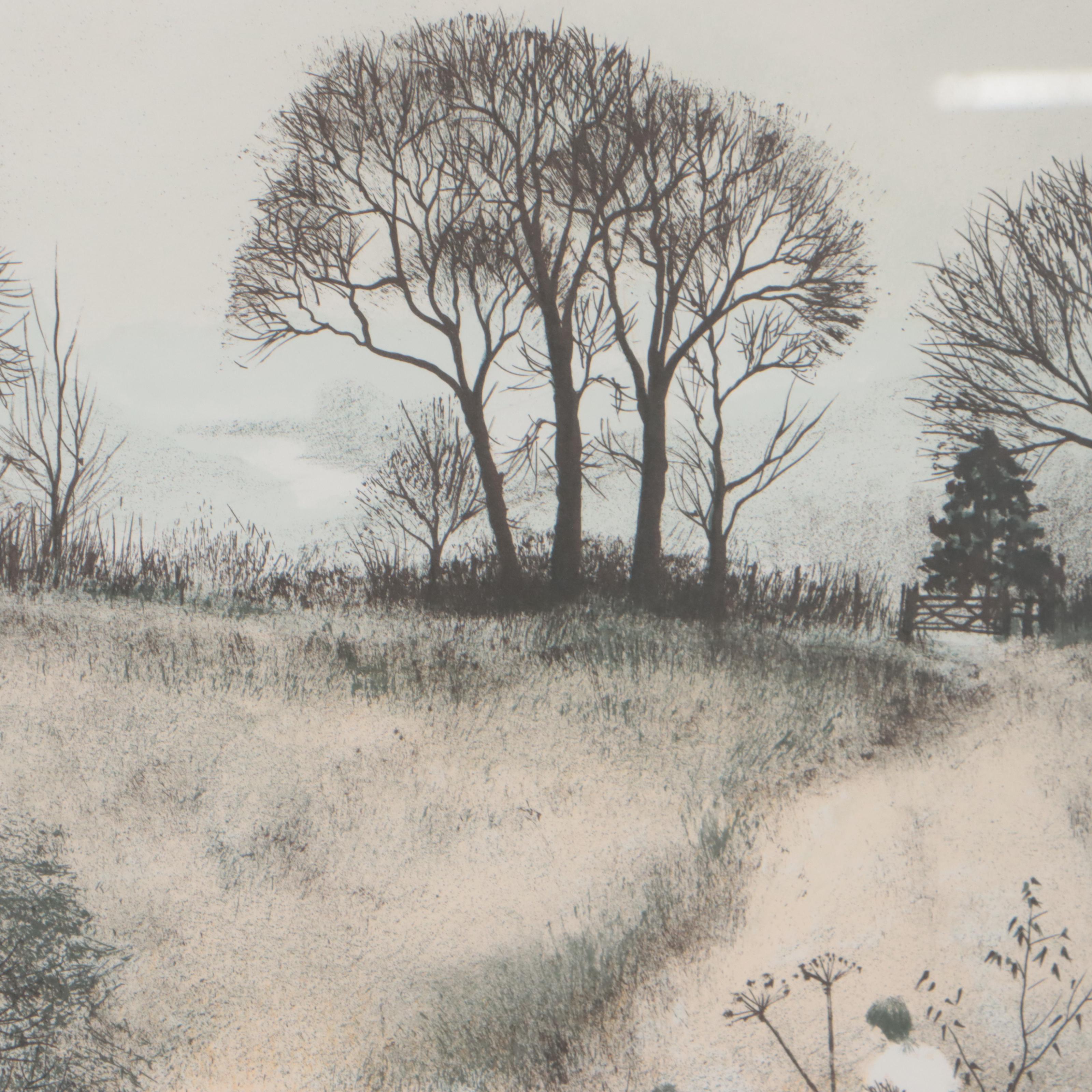 Jeremy King Landscape Lithograph, Late 20th Century