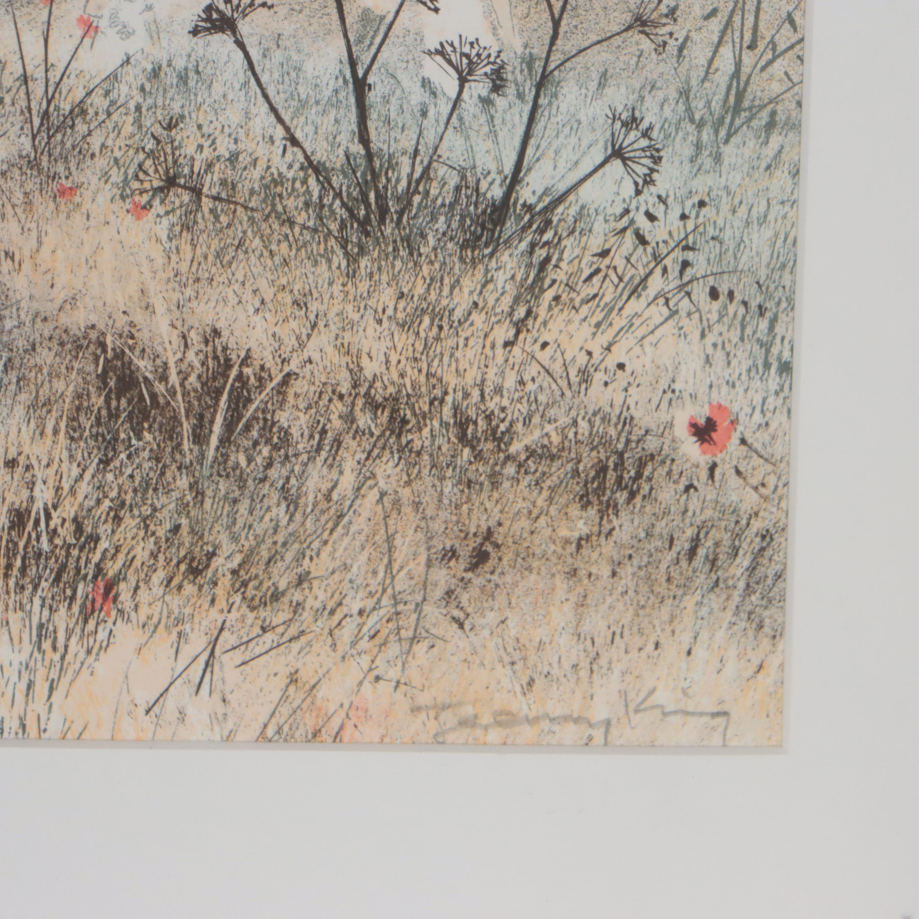 Jeremy King Landscape Lithograph, Late 20th Century