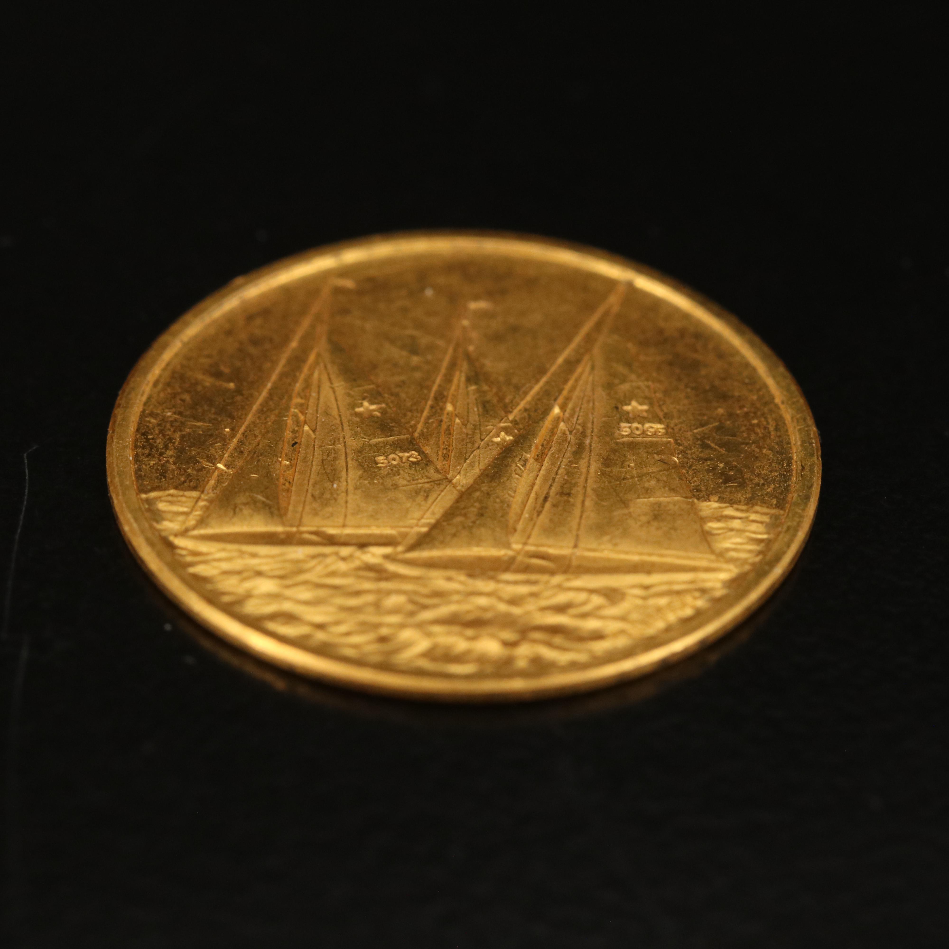 1972 Munich Olympics Gold Medal Commemorating the Olympic Games in Kiel, Germany