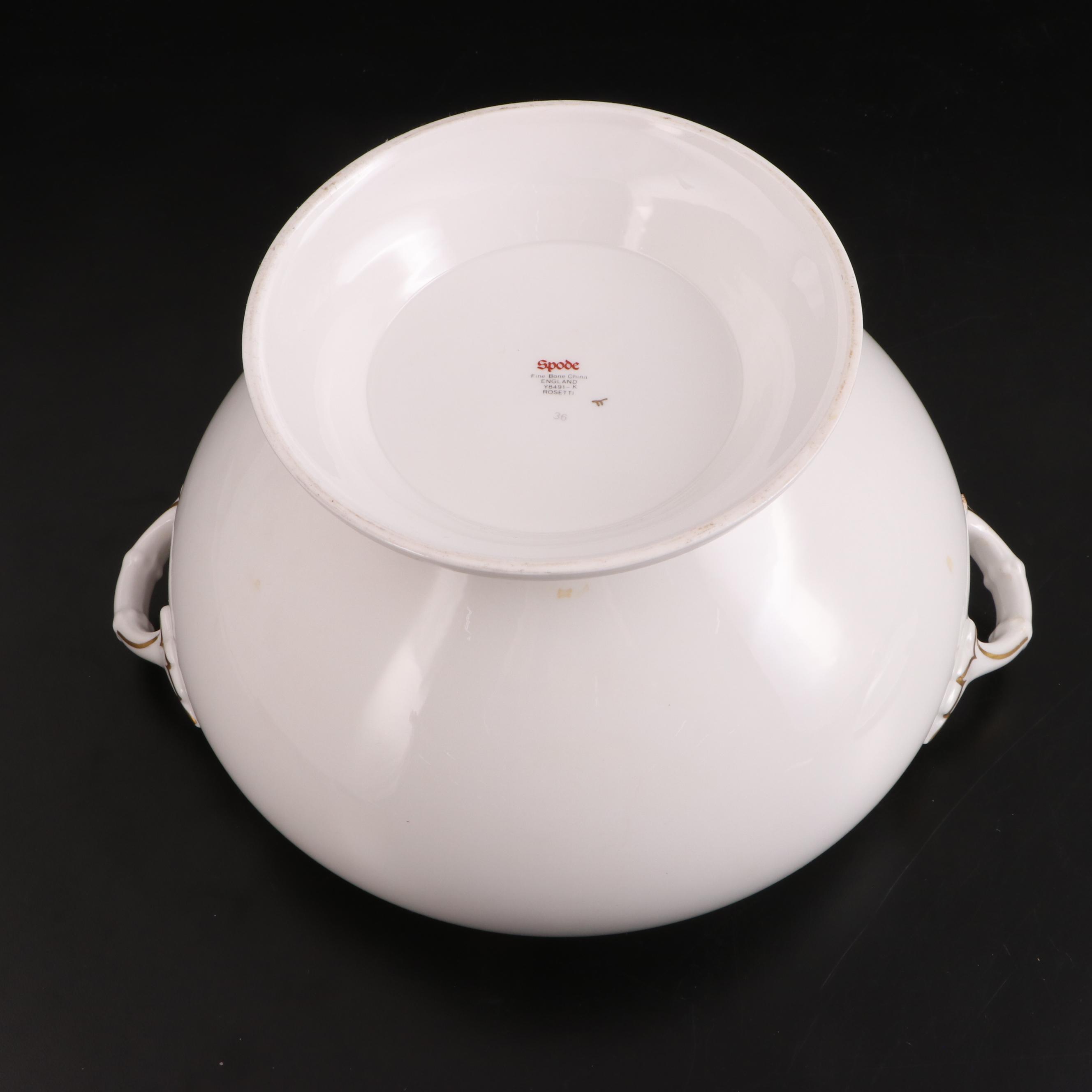 Spode "Rosetti" Porcelain Tureen and Dinnerware and Gerity "Georgian" Ladle