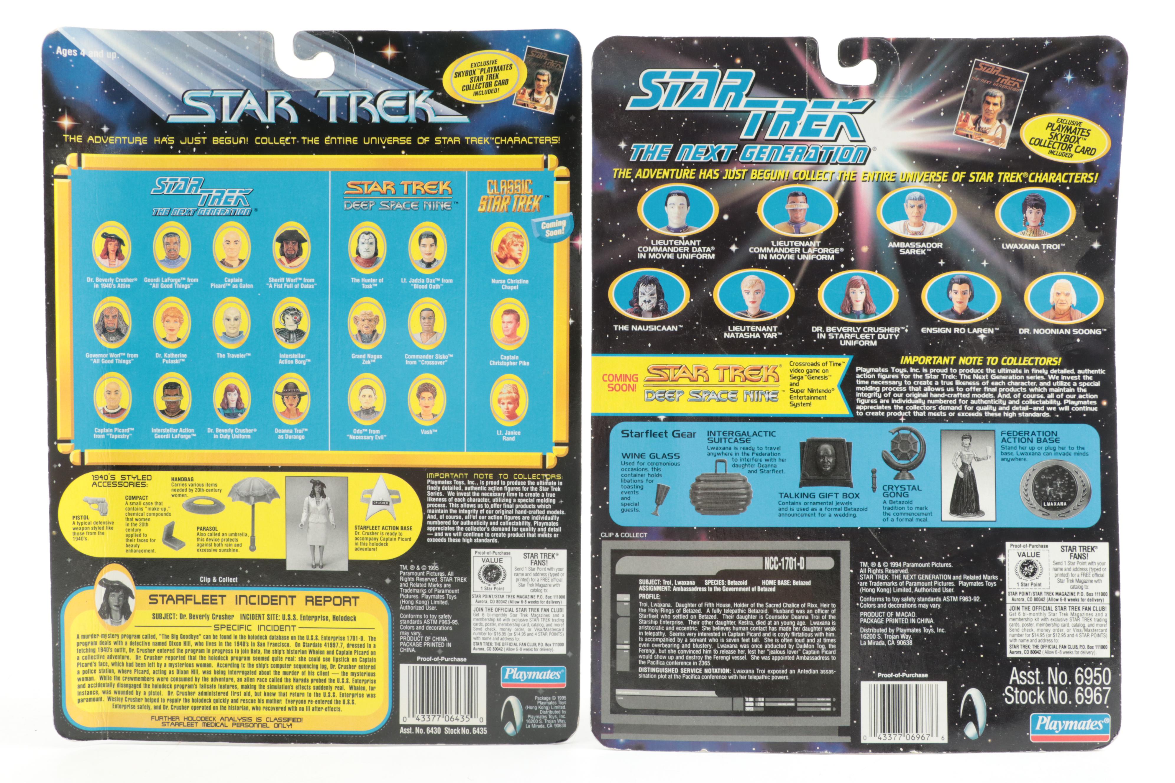 Playmates "Star Trek: The Next Generation" Action Figures with Collector Cards