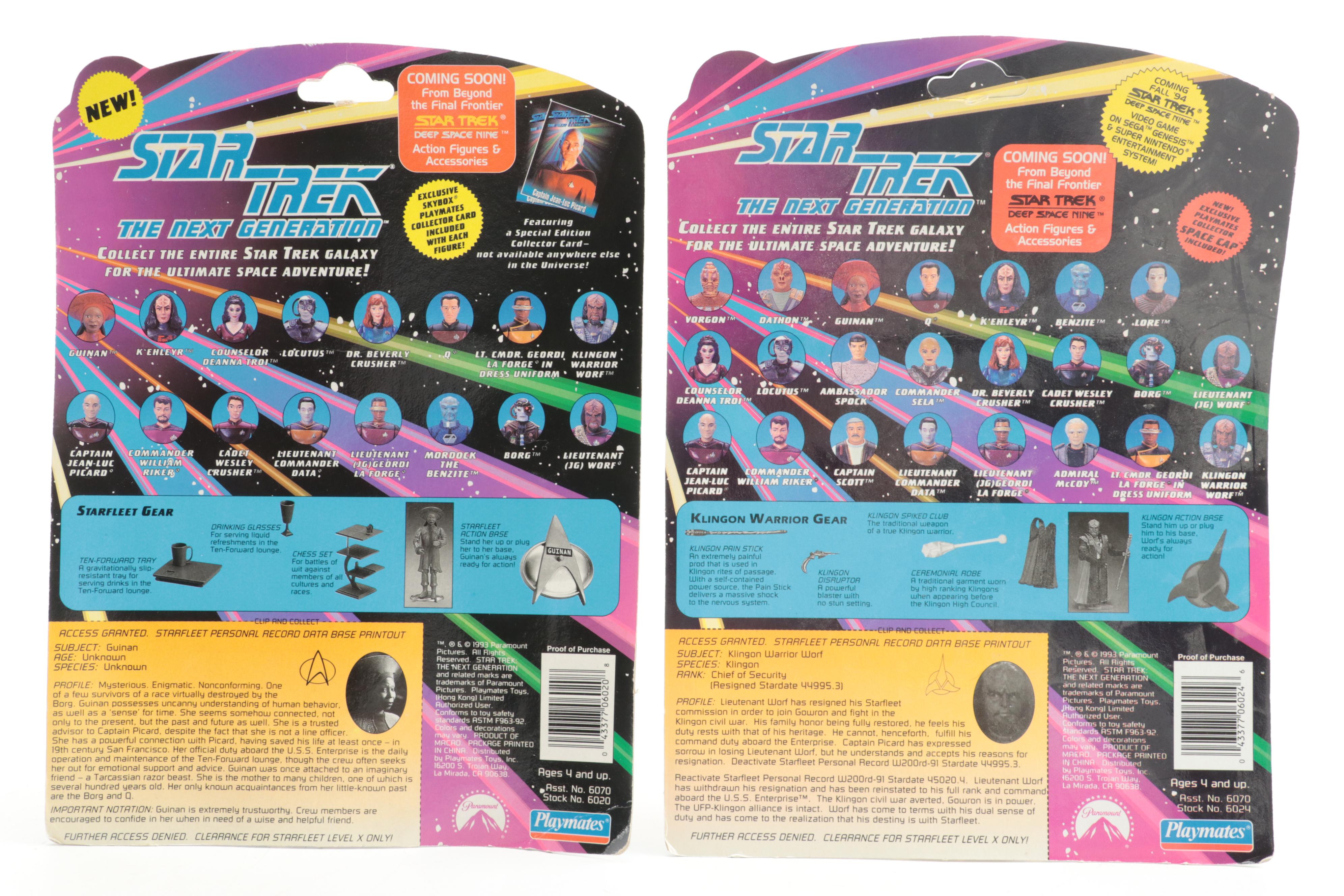Playmates "Star Trek: The Next Generation" Action Figures with Collector Cards