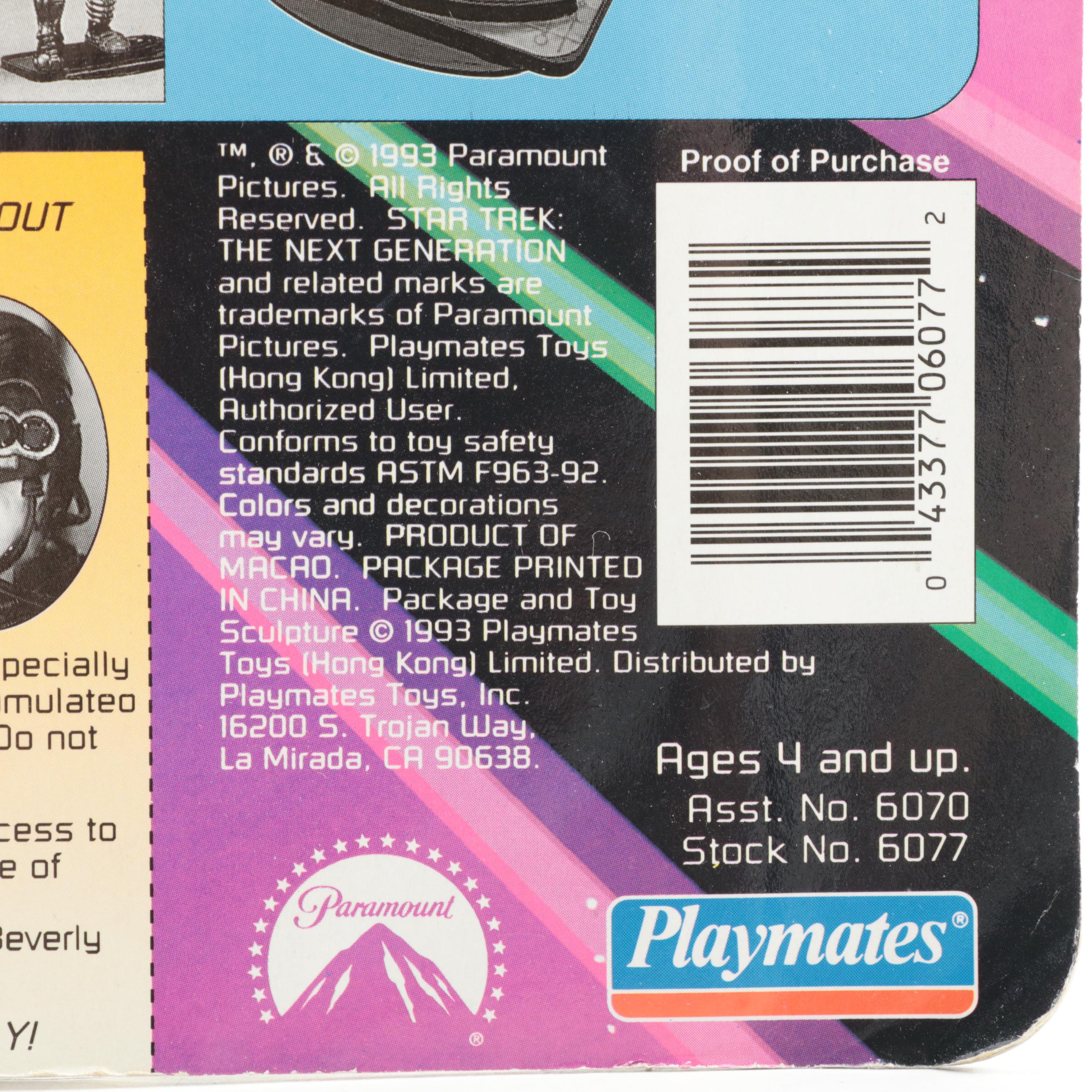 Playmates "Star Trek: The Next Generation" Action Figures with Collector Cards