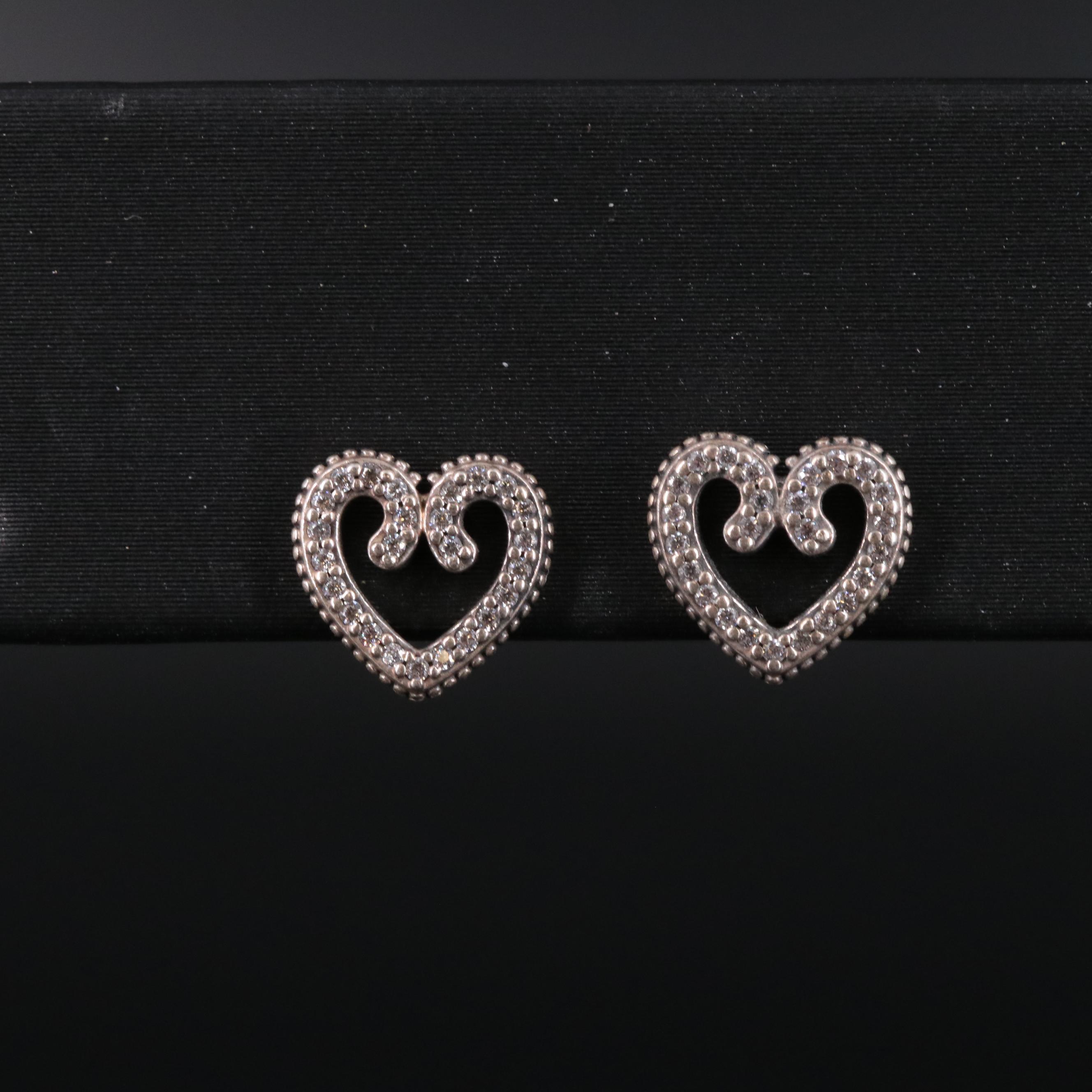 Sterling Heart Stud Earrings