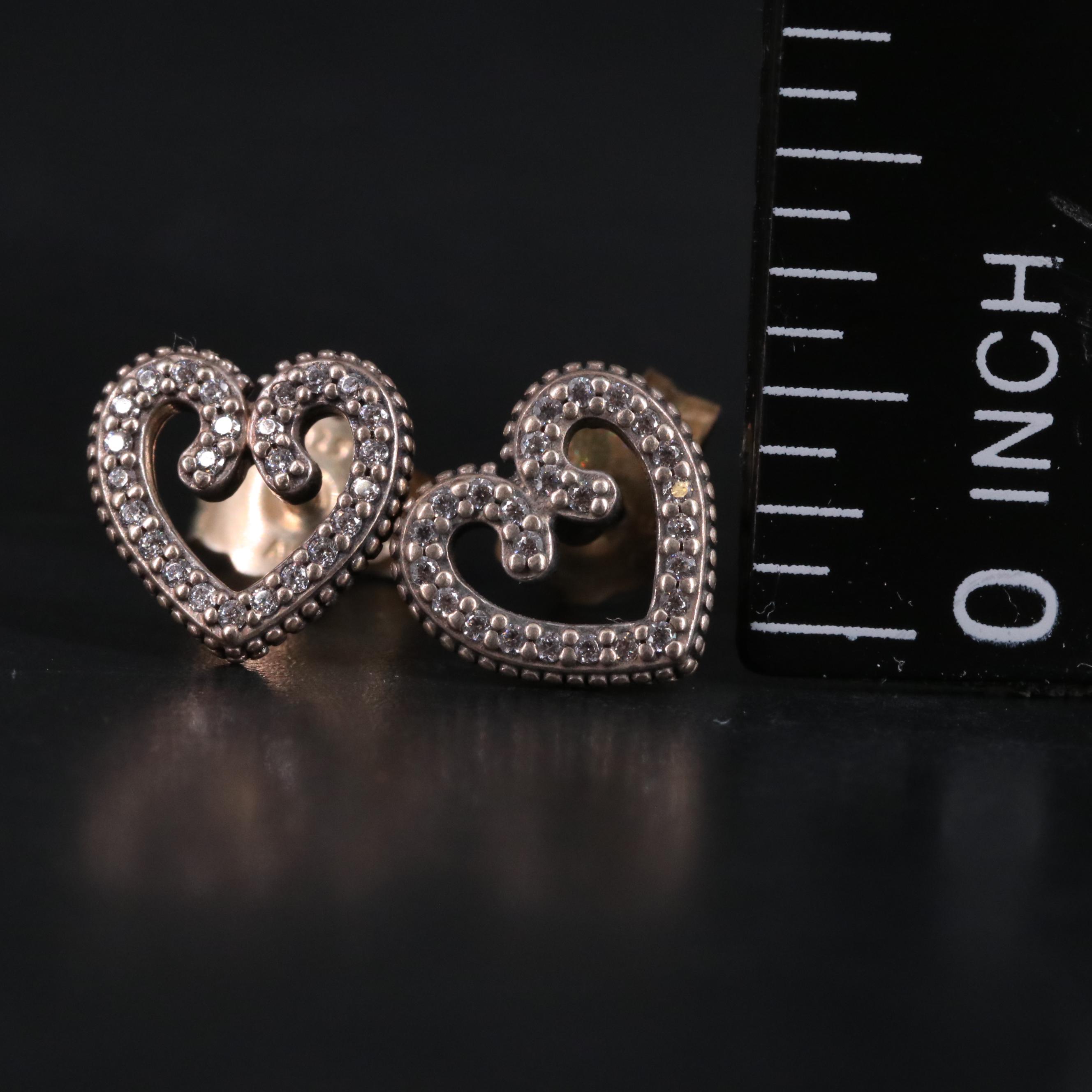 Sterling Heart Stud Earrings