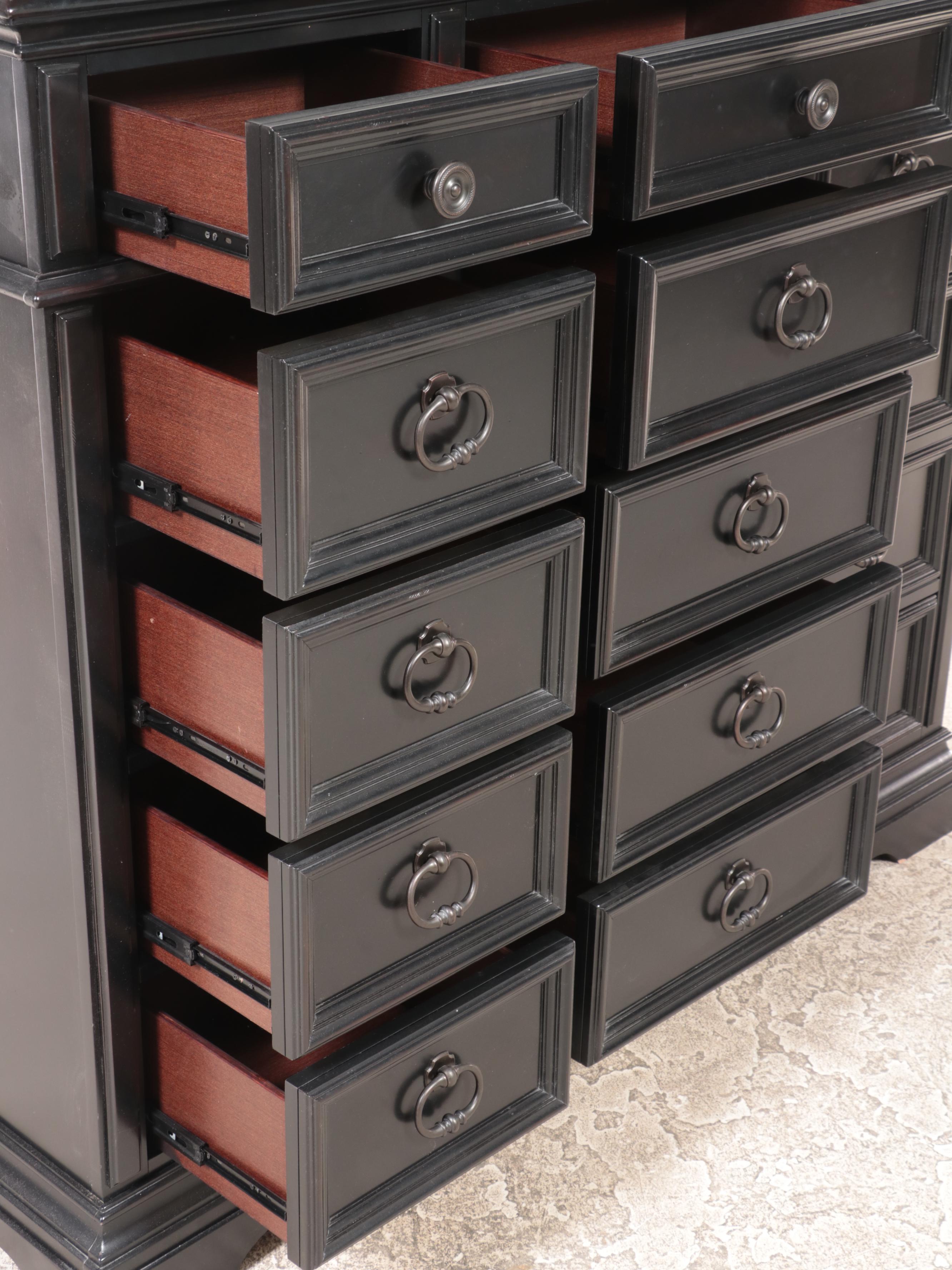 Havertys "Arrington" Ebonized Fifteen-Drawer Chest