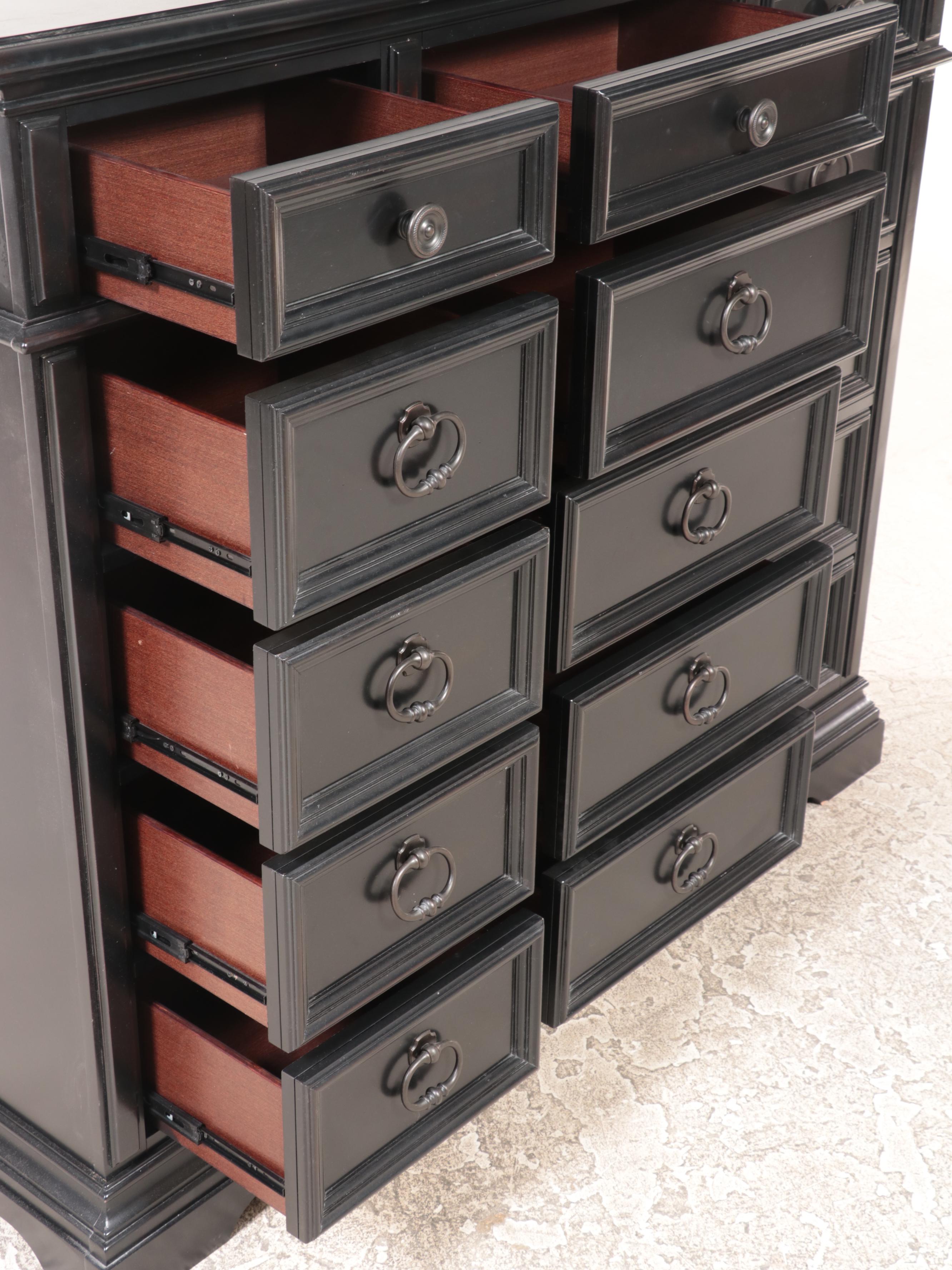 Havertys "Arrington" Ebonized Fifteen-Drawer Chest