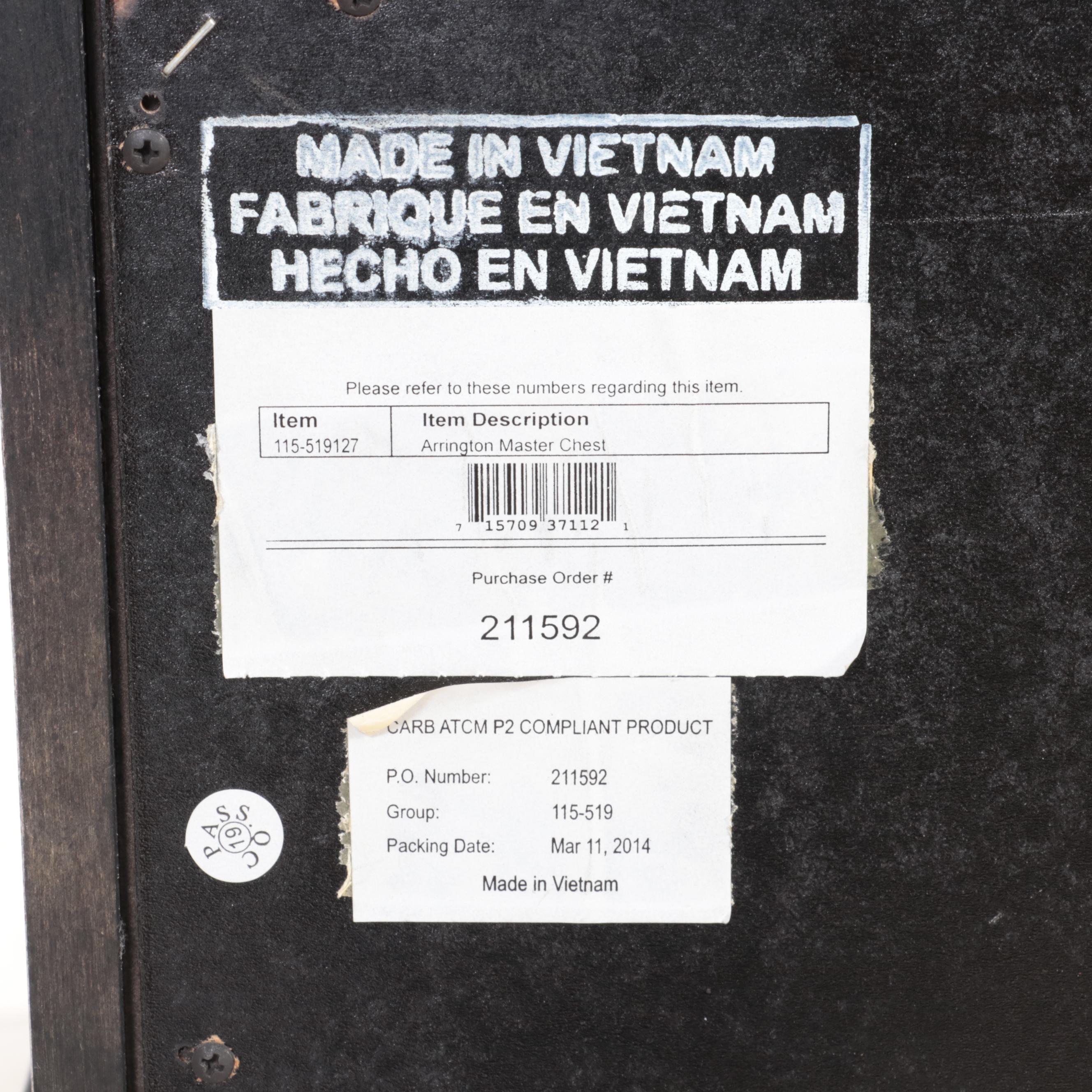 Havertys "Arrington" Ebonized Fifteen-Drawer Chest