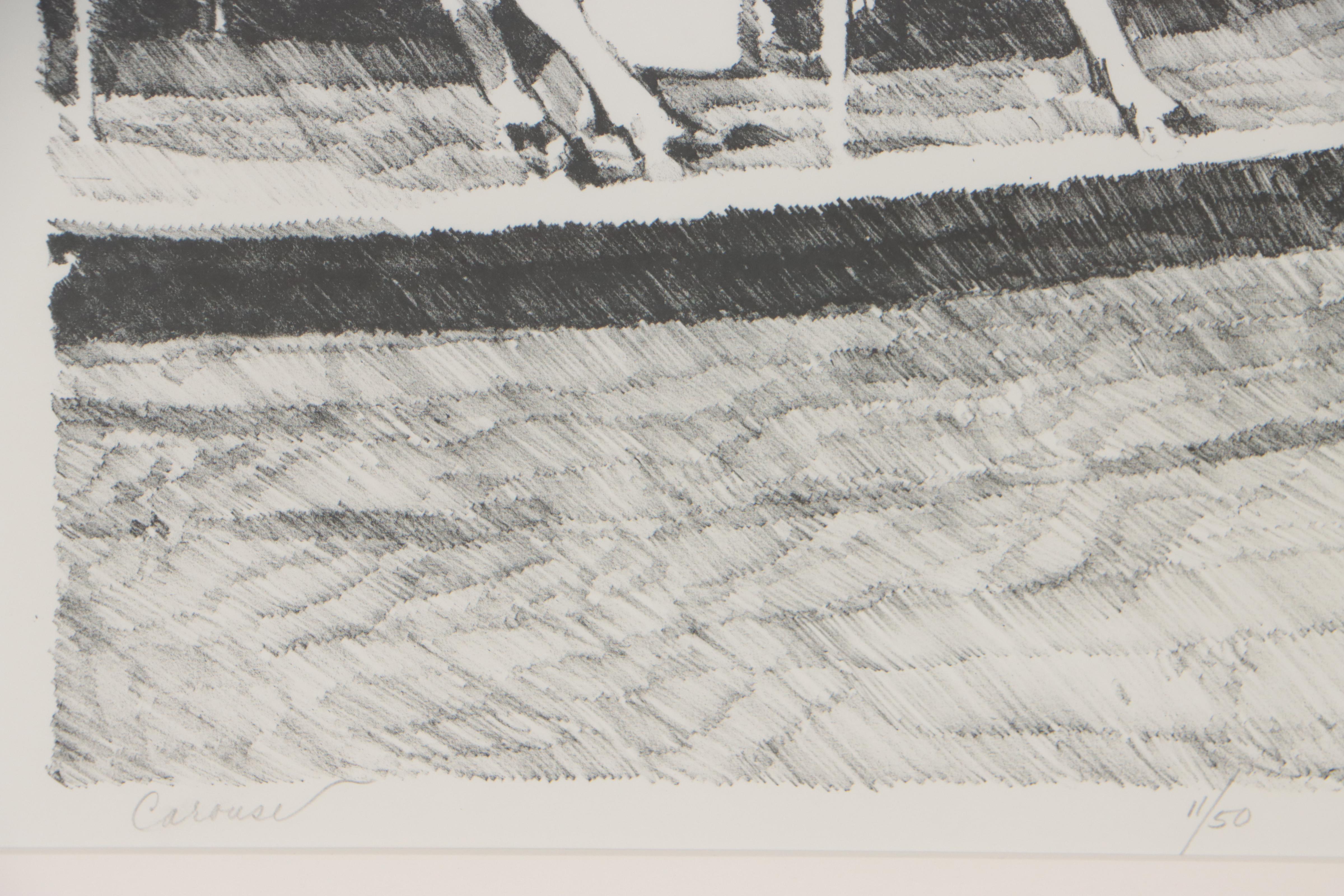 James Hendershot Lithograph "Carousel," Late 20th Century