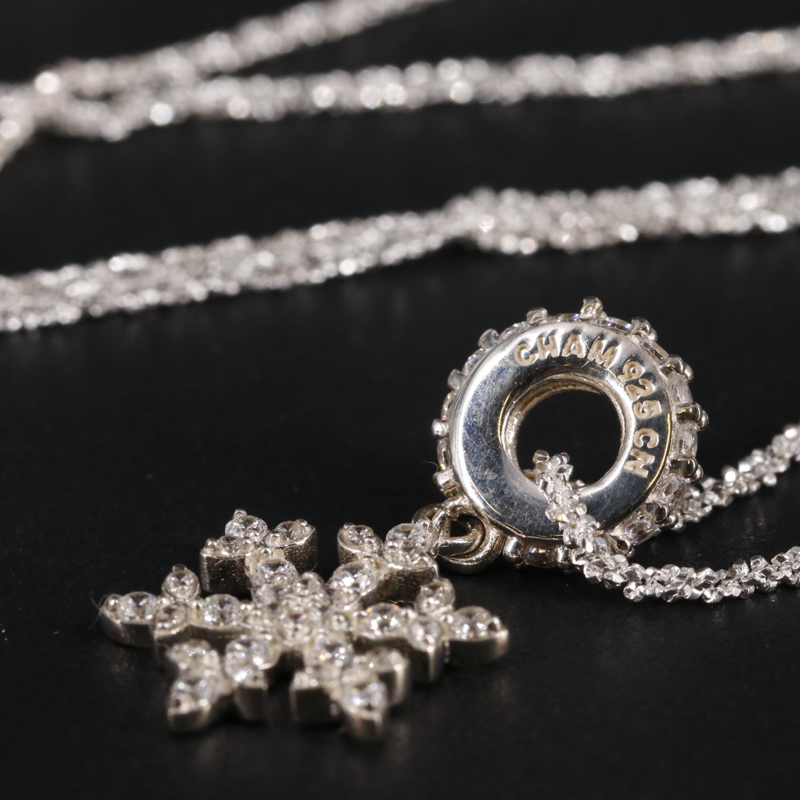 Sterling Chamilia Sparkle Chain Snowflake Pendant Necklace