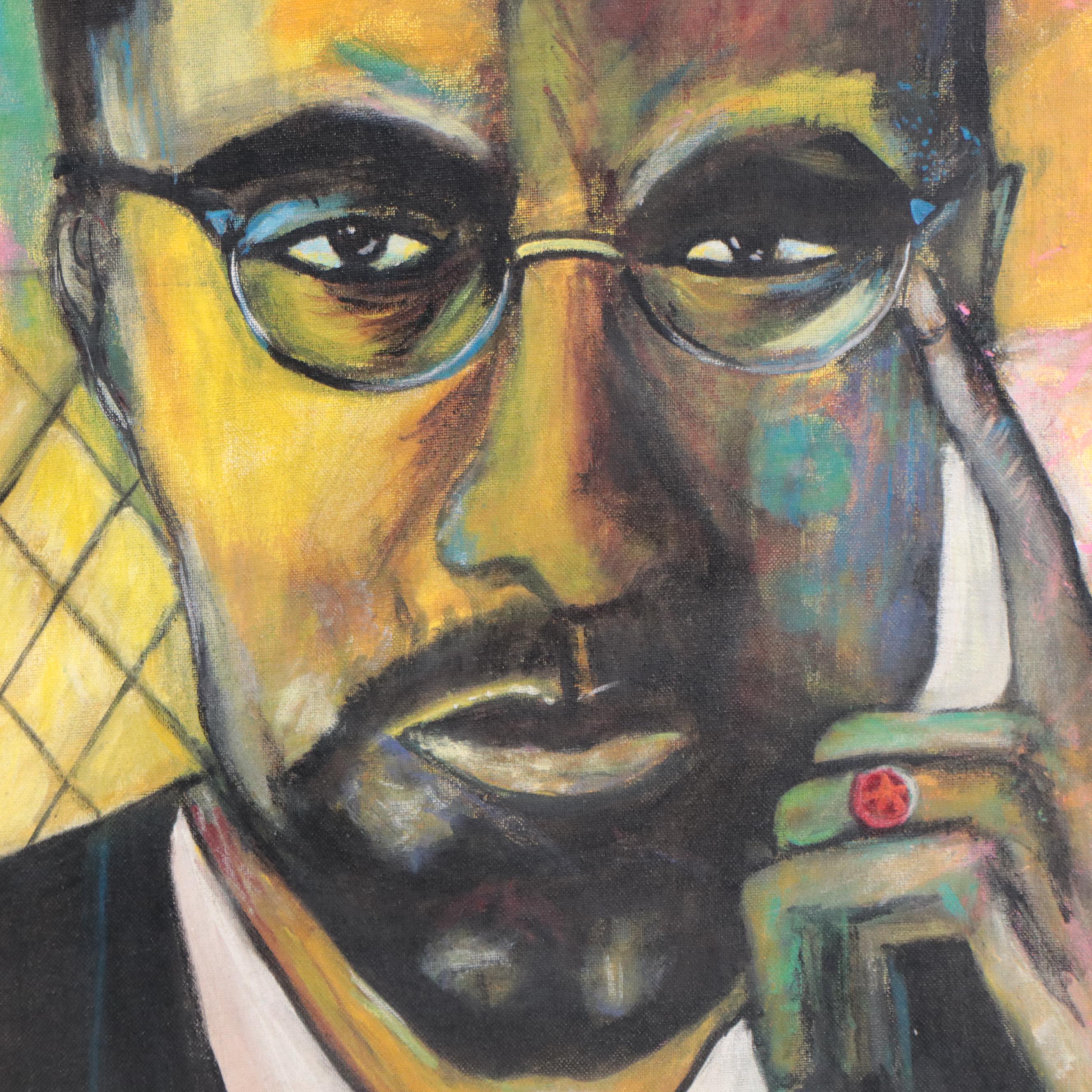 Oil Painting After Melina Jones "Malcolm X"