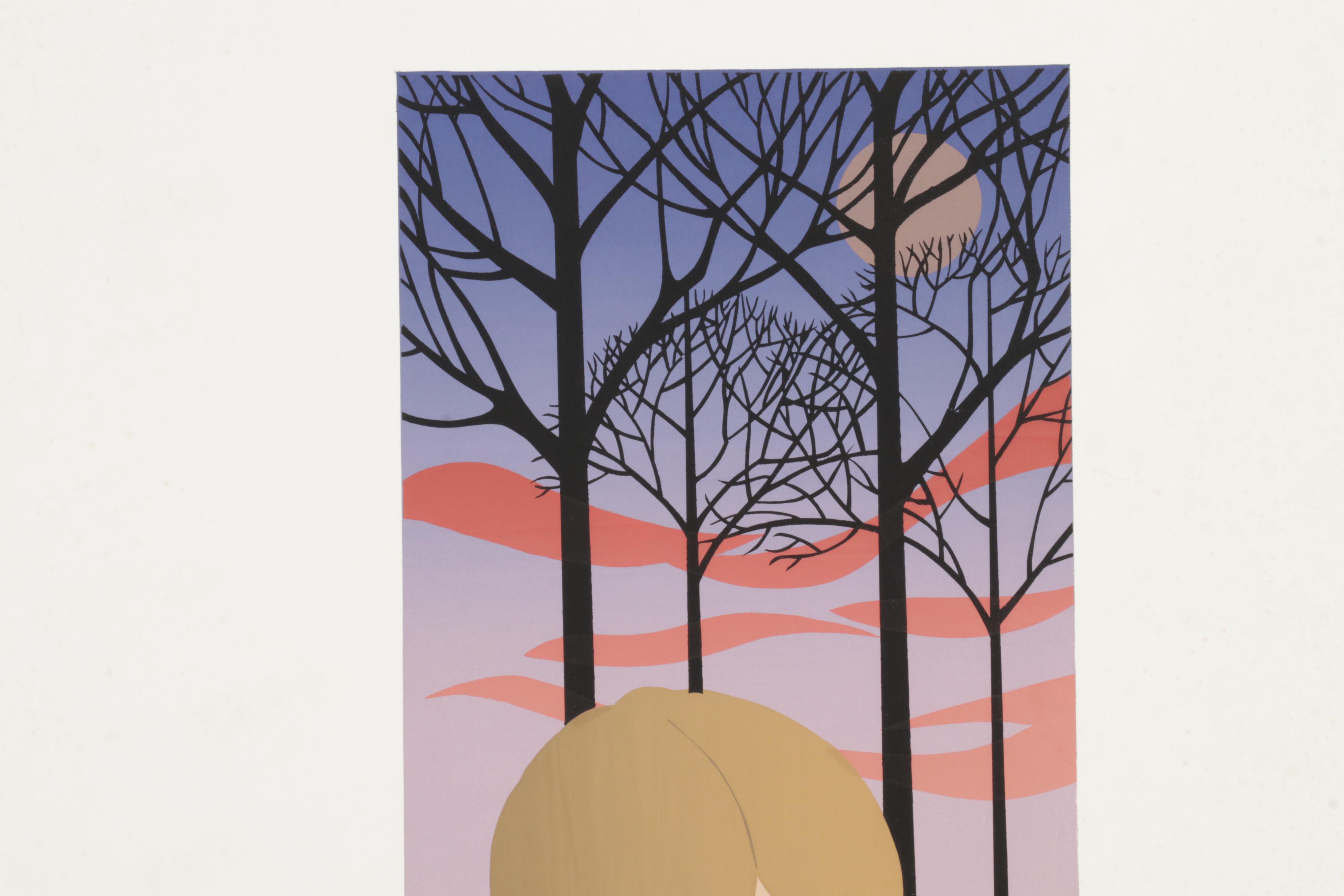 Lyn Seward Folk Art Serigraph "Mysteries," 1984