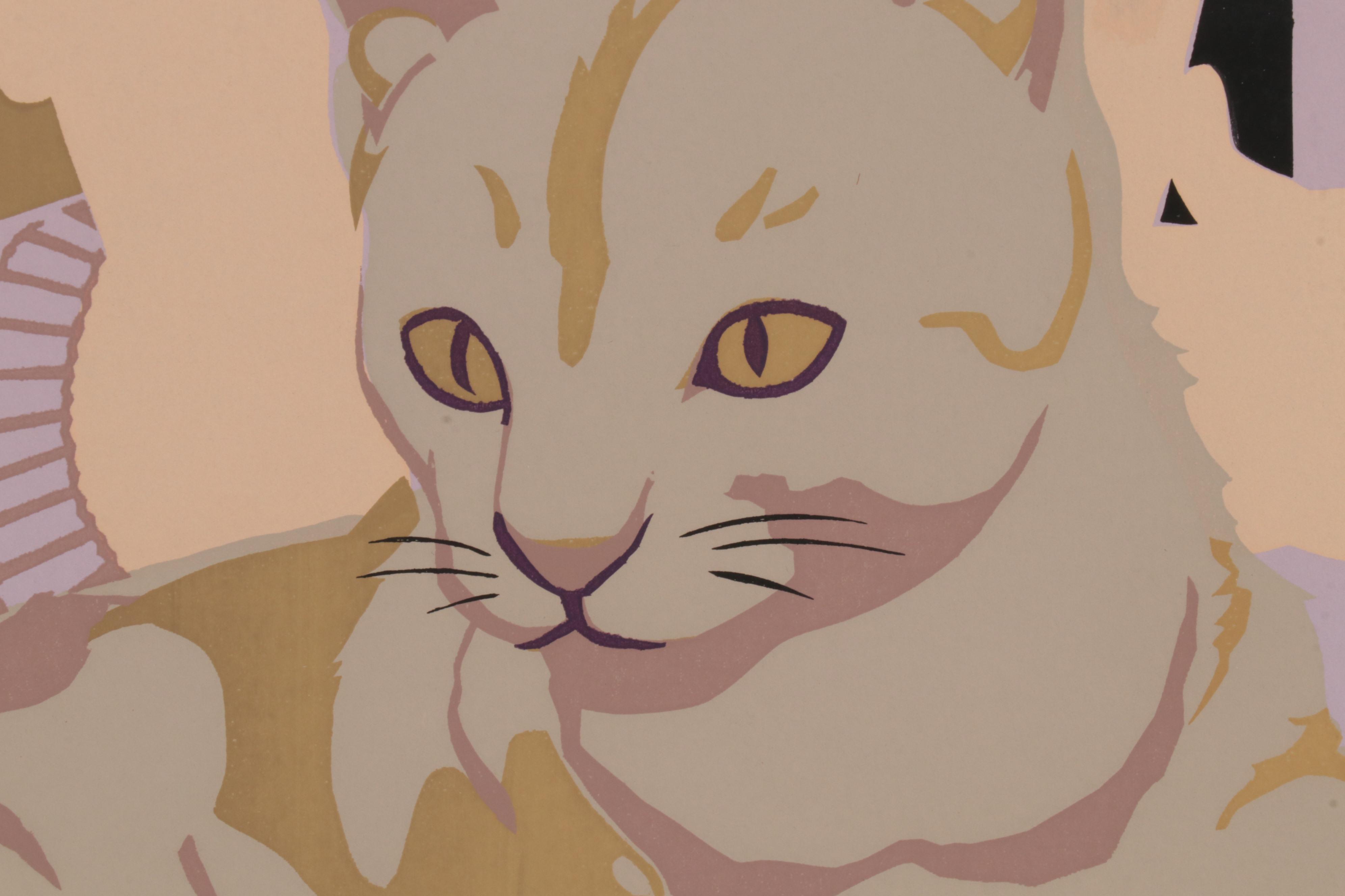 Lyn Seward Folk Art Serigraph "Mysteries," 1984