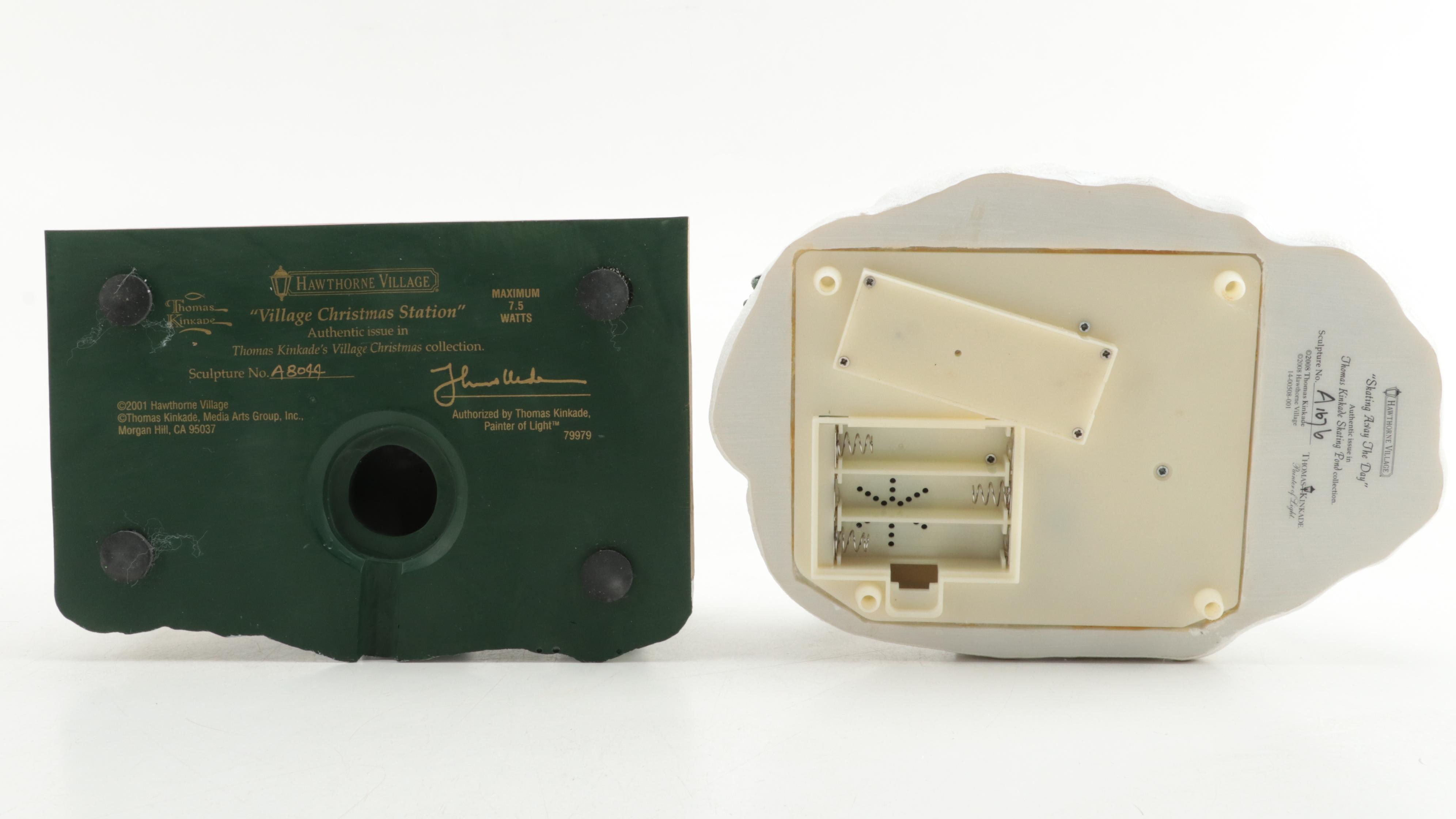 Thomas Kinkaide and Other Illuminated Christmas Village Houses and Ponds