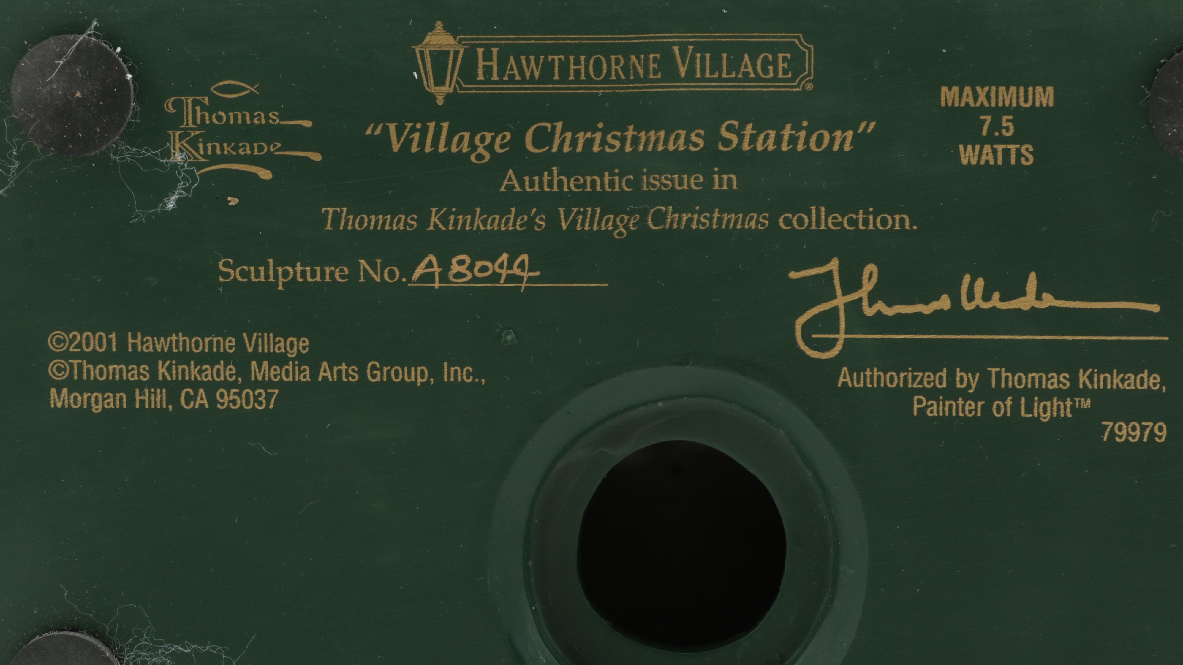 Thomas Kinkaide and Other Illuminated Christmas Village Houses and Ponds